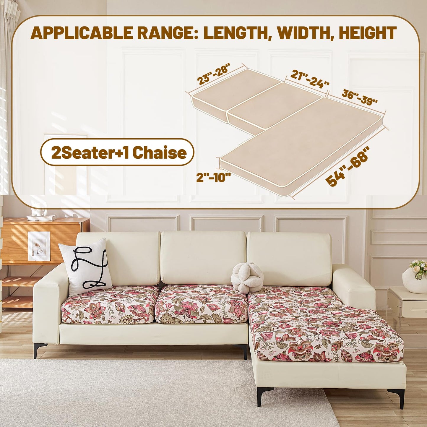 Stretch Couch Cushion Covers for Individual Sofa Seat Cushion,Washable Slipcover for Chair Loveseat Sofa,Furniture Protector Cushion Sofa Cover(Backrest or Seat) BST326H