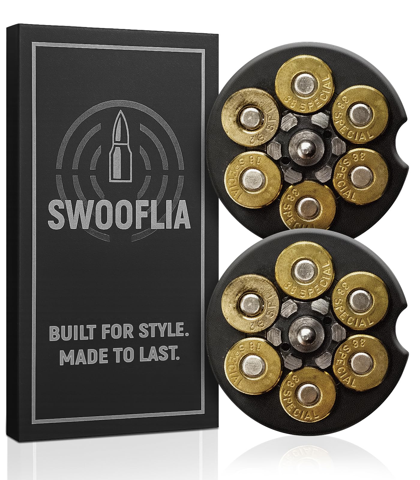 Swooflia Car Coasters for Men - Touch Down Ceramic Car Cupholder Coaster Cool Absorbent Mat Coaster with Cork Base 2 Pack Automotive Cup Holder Accessories New Driver Gifts WN420