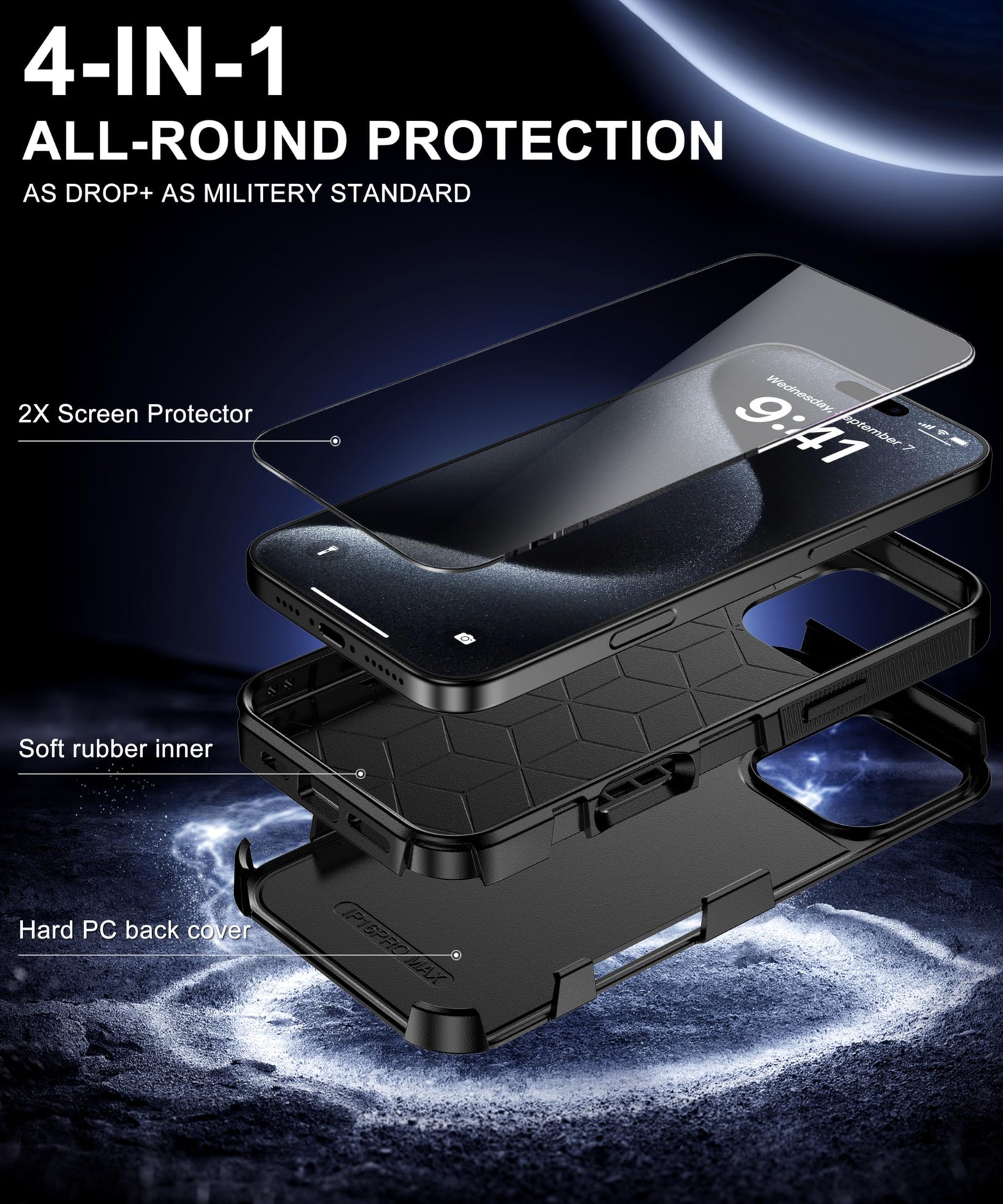 Magnetic for iPhone 17 Air Case [Compatible with MagSafe] [Shockproof] [Heavy Duty Protection] Pocket-Friendly & Tough Non-Slip Protective Phone Cover for iPhone 17Air 6.6", Black WN420
