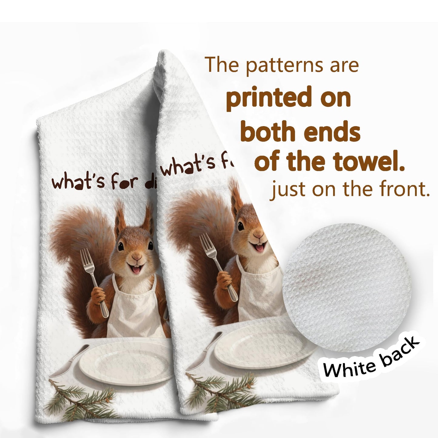 Funny Cat Gifts Kitchen Towels, Cute Cat with Knife and Fork Microfiber Dish Tea Towel for Kitchen Decor, Funny Cats Cooking Decor, is It Dinner Time Yet, 16x24 Inch BST220