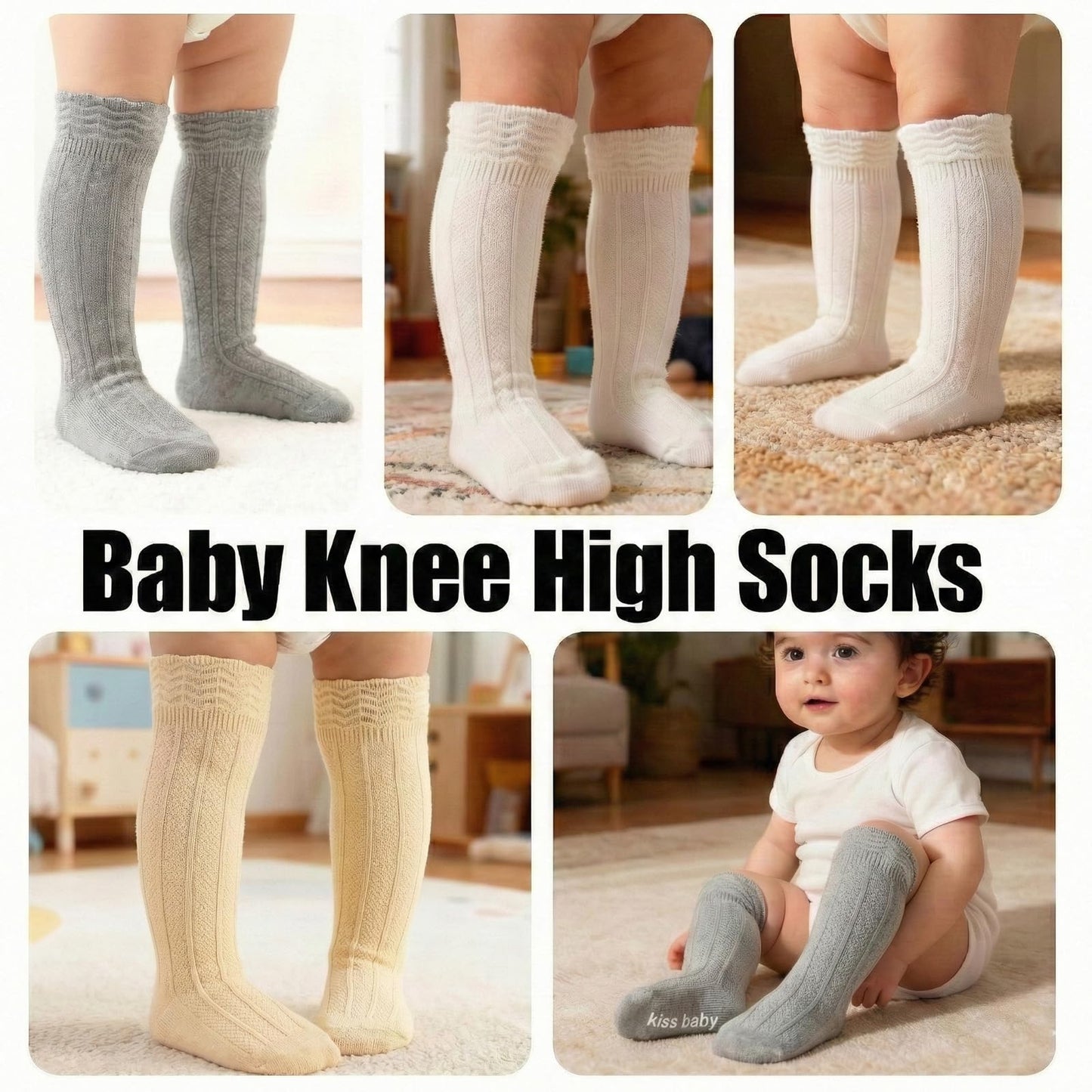 Toddler Girls Knee High Socks Soft Cotton Ruffle Long Tube Socks For Preemie Infant Newborn Toddler WN420
