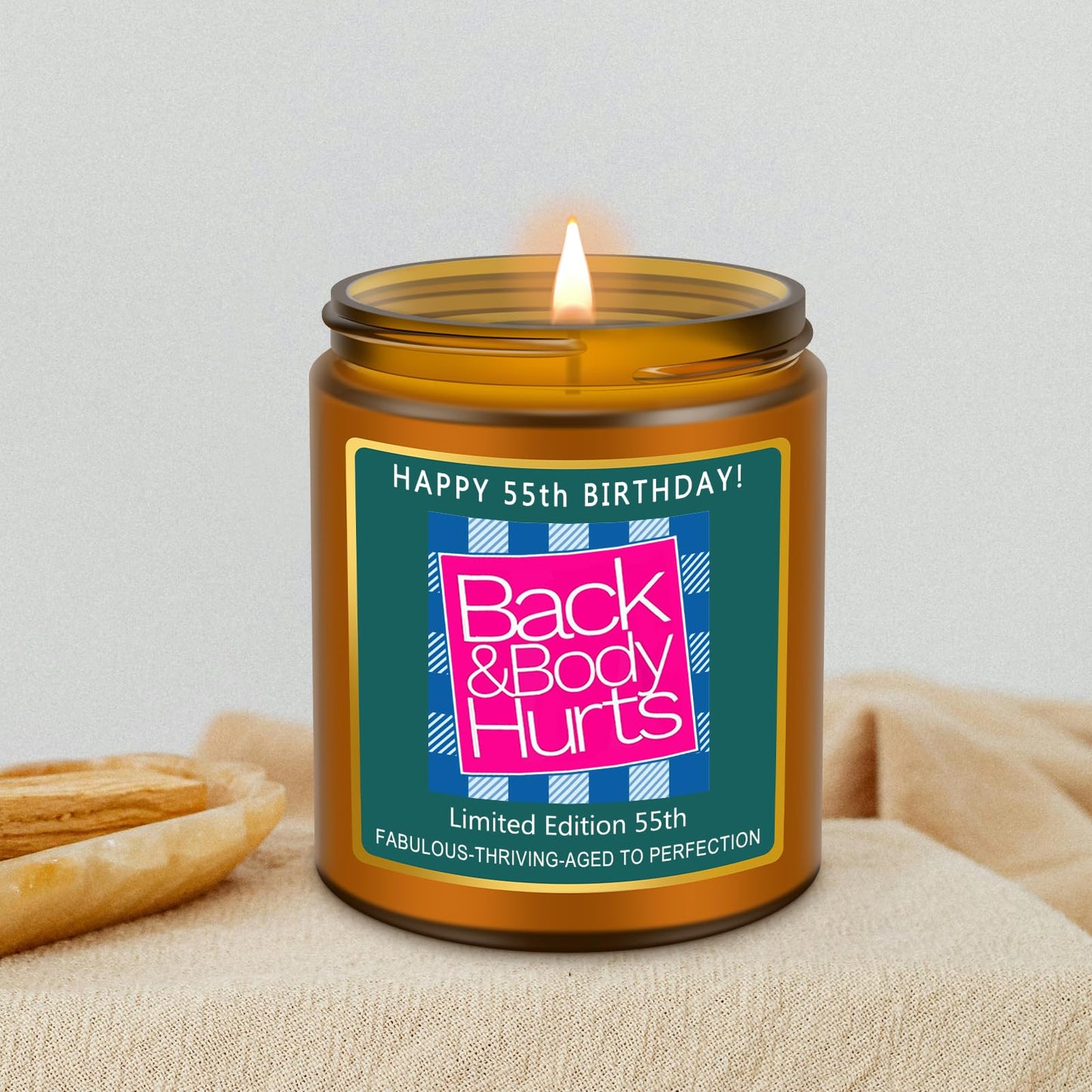 Happy 80th Birthday Decorations Gifts for Women Men, 80th Birthday Candles for Her Him, Funny 80 Years Old Ideas- Lavender Scented Candle BST326L