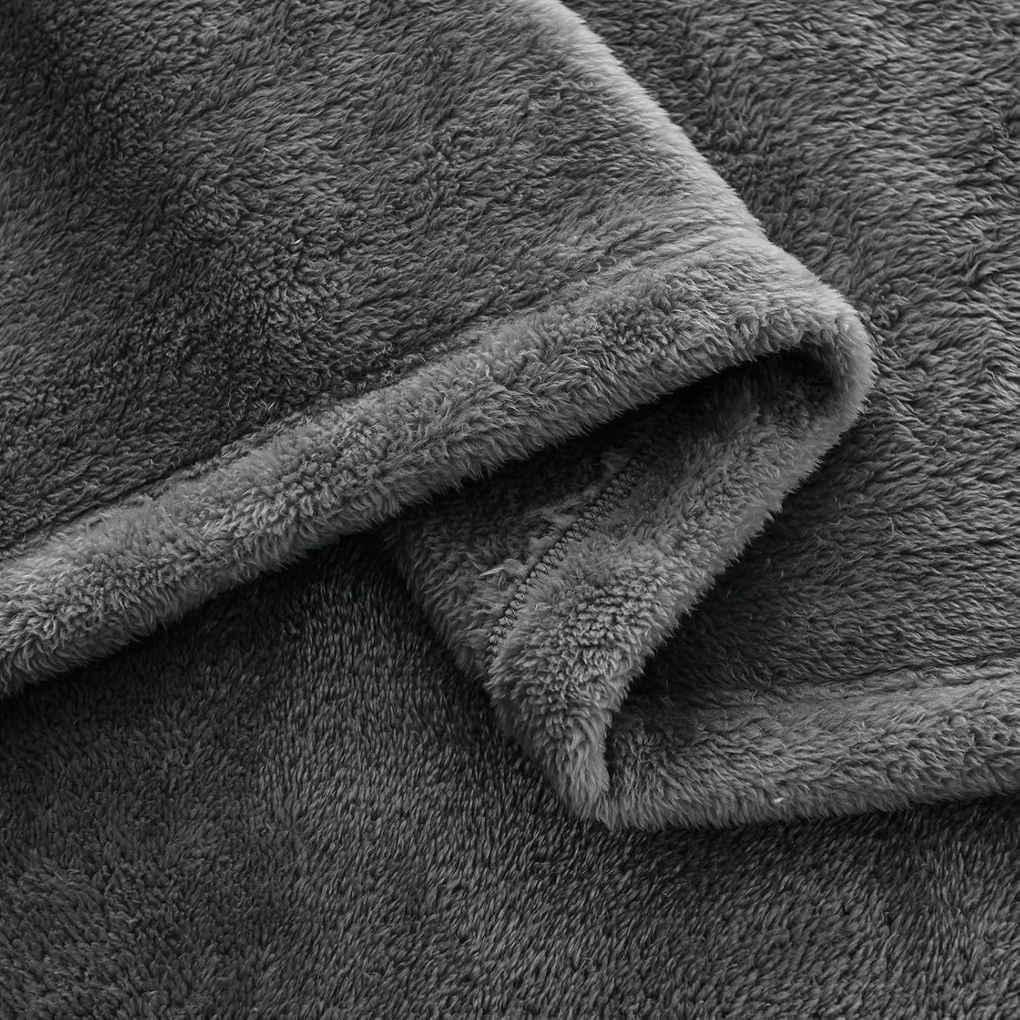 Faux Fur Queen Sheet Set, Luxury Soft Fleece Bed Sheets, Fluffy Plush Velvet Sheets Fuzzy Bedding Sheets for Fall and Winter, Cozy Warm, No Shedding, 4PC, Dark Grey BST326H