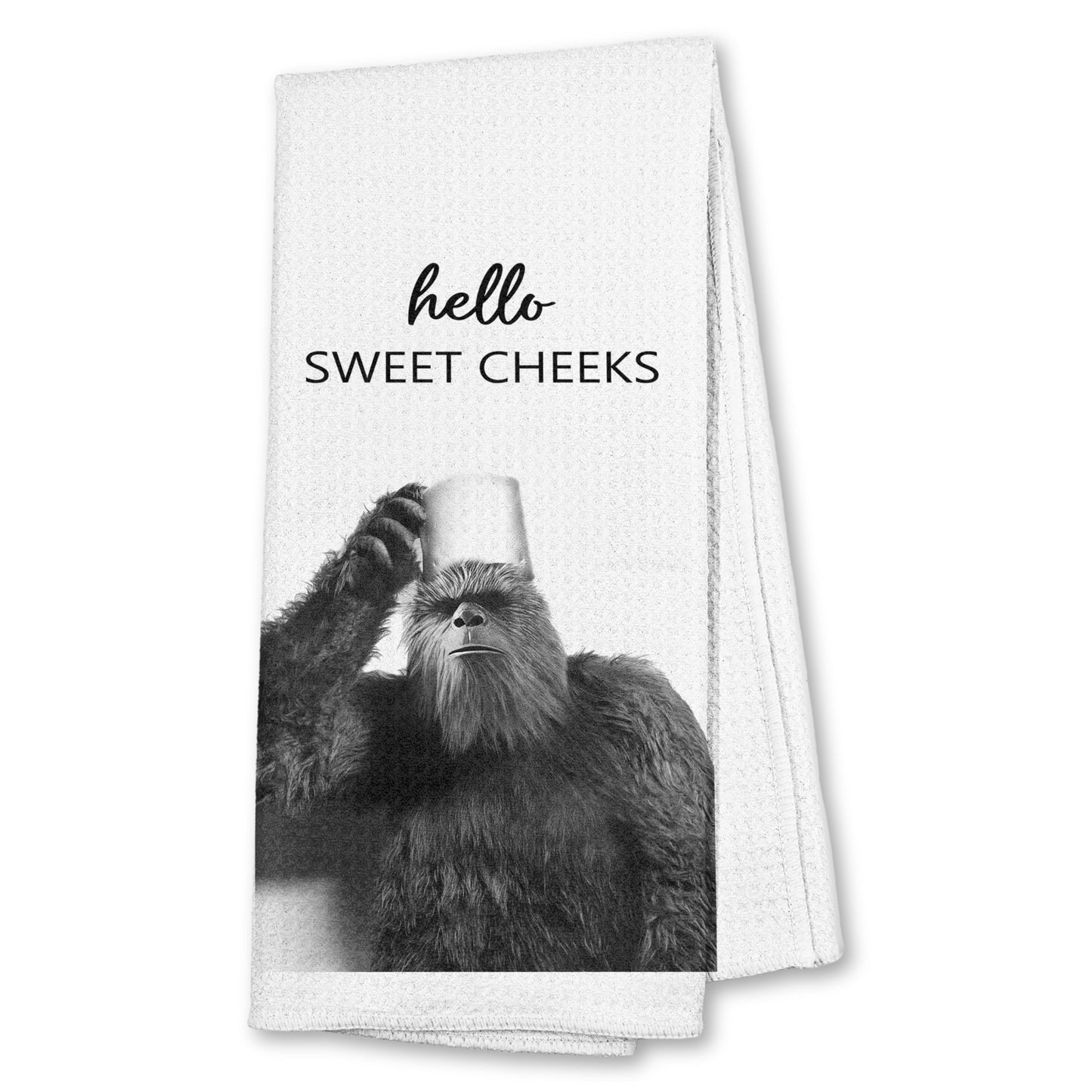 Funny Bear Bathroom Hand Towels Set of 2, Hello Sweet Bear Bathroom Decor, Funny Wild Animal Hand Towels for Washroom Restroom Decor, 16x24 Inch BST326L