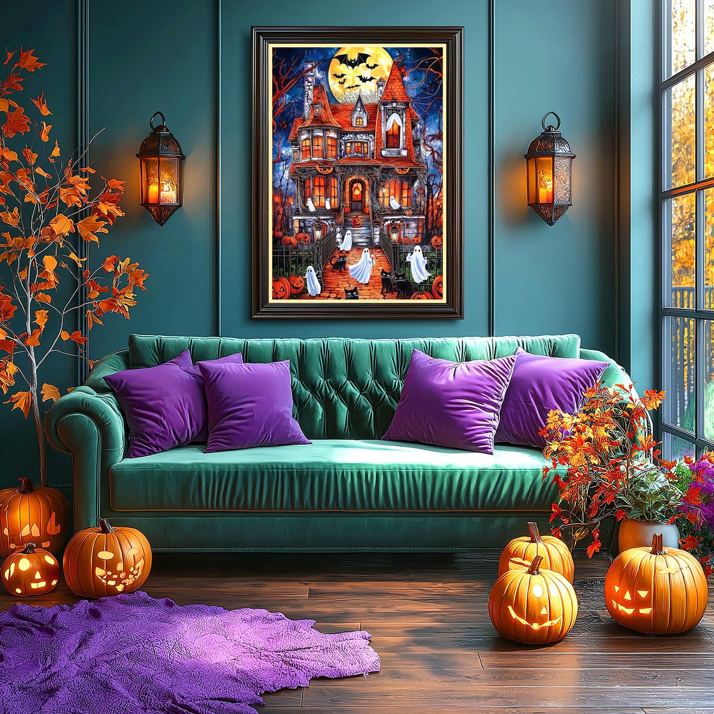 Halloween Puzzle 1000 Pieces for Adults Spooky Scarecrow Farm | Jigsaw Puzzles 1000 Pieces Autumn Horror Spooky with Pumpkin & Ghost Truck for Party Game Night, Dust-Free, 27.5"x19.7" WN420