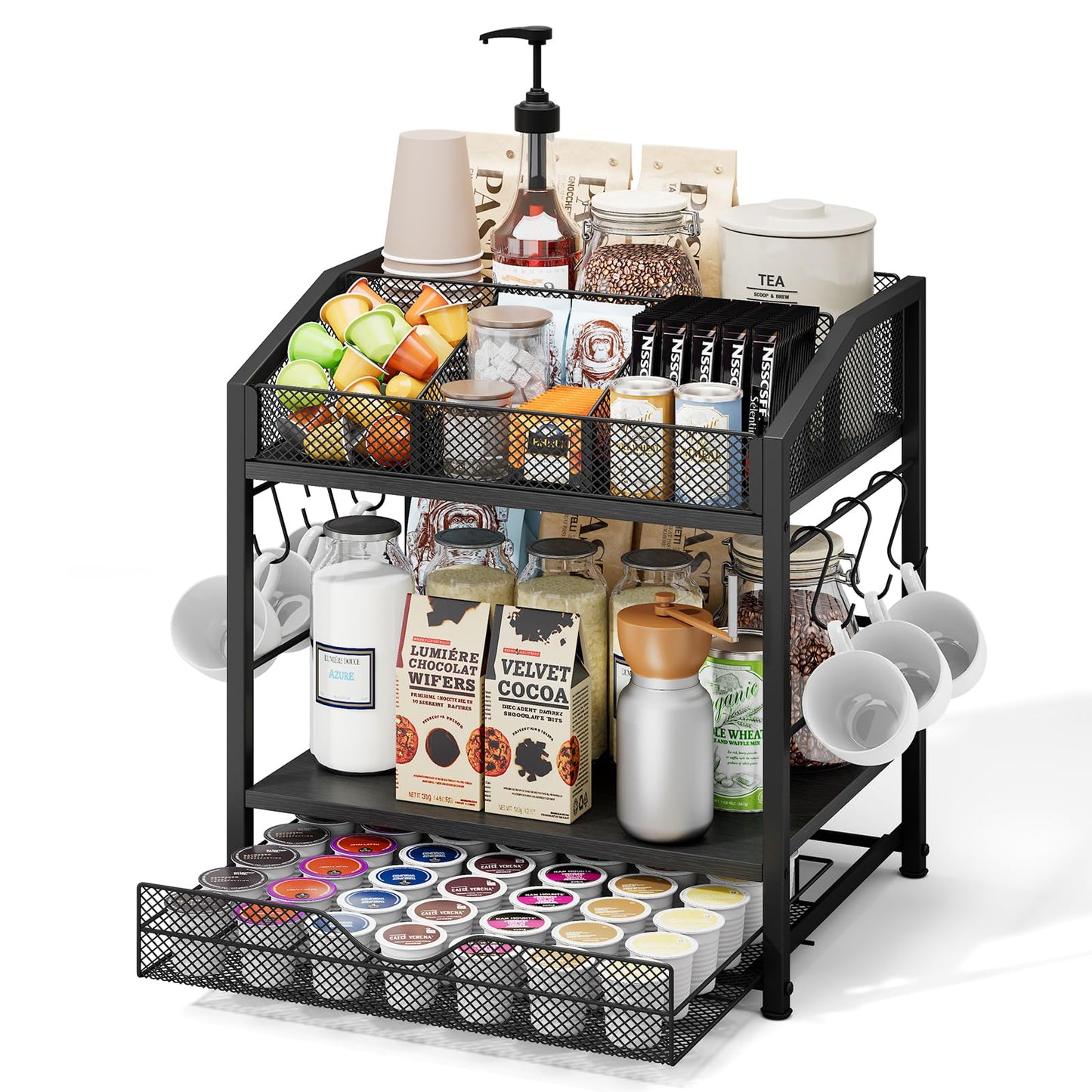 Homsorout Coffee Bar Organizer - Countertop Coffee Station N28