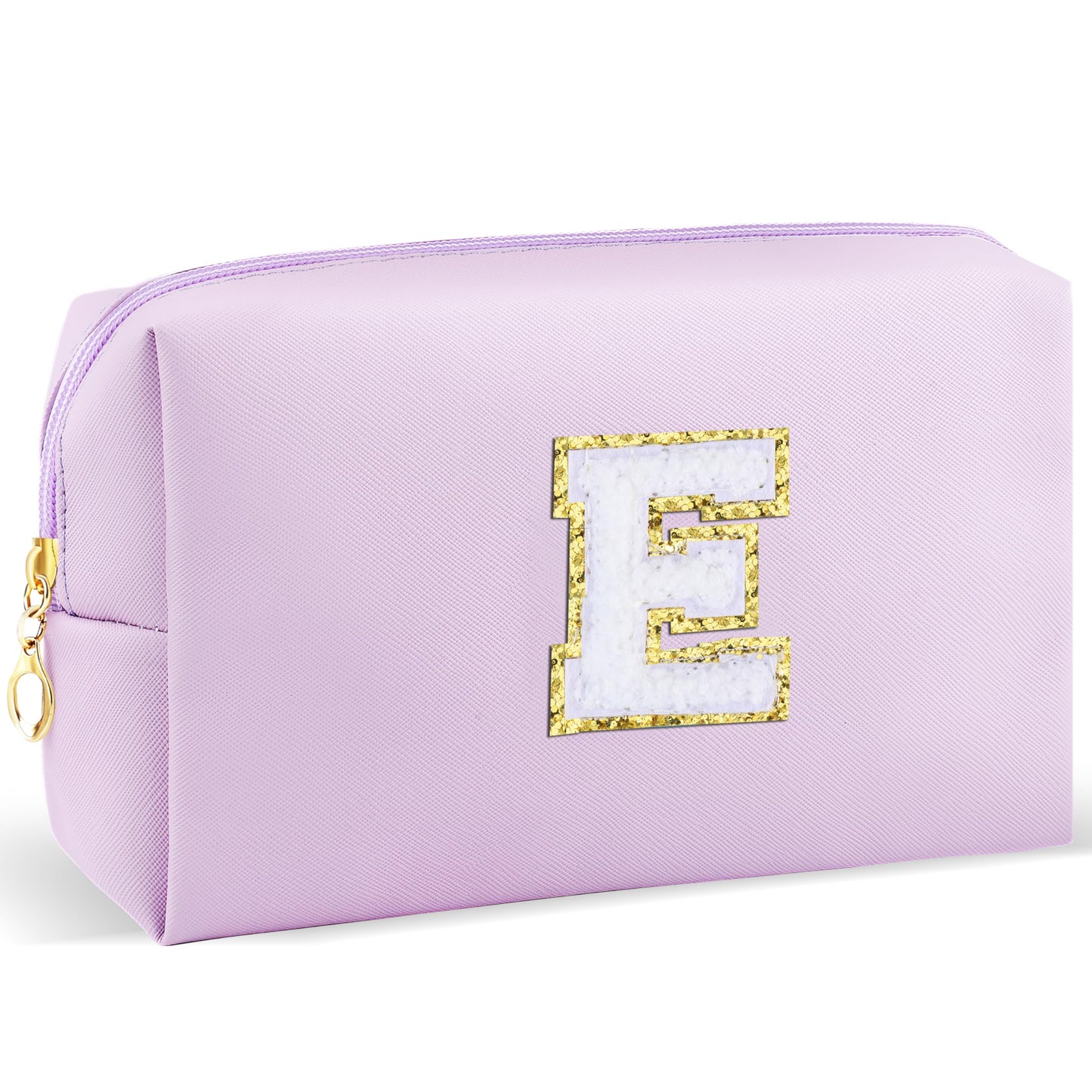 URSKYTOUS Gifts for Girls Initial Makeup Bag Personalized Cosmetic Bag with Zipper Cute Travel Toiletry Bag Waterproof PU Preppy Makeup Pouch Birthday Gift for Teen Girls Women(Blue P) BST326L