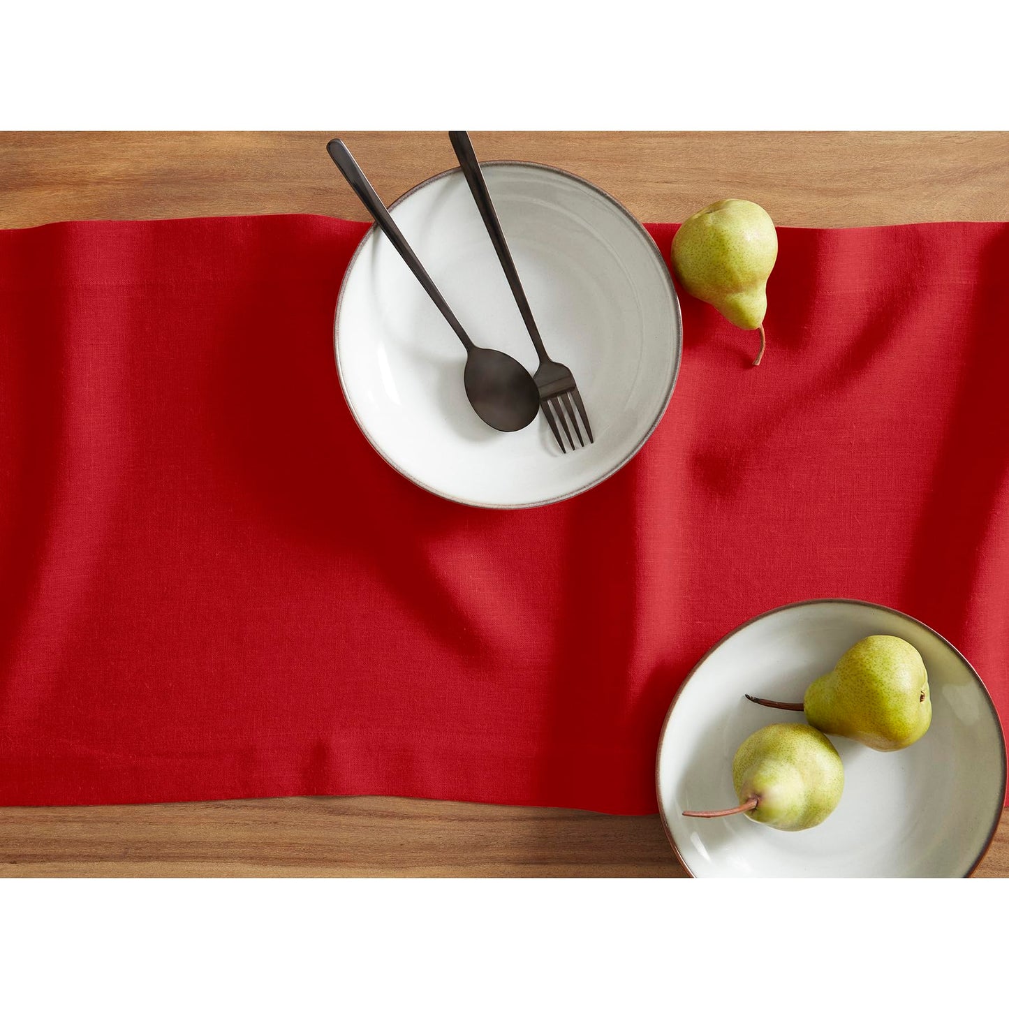Solino Home 100% Pure Linen Dining Table Runner Cordovan, Sonoma 14 x 48 in | Table Runners for coffee tables, entryway tables and layered dresser styling | prewashed, relaxed drape | OEKO-TEX Certified BST326SOLH