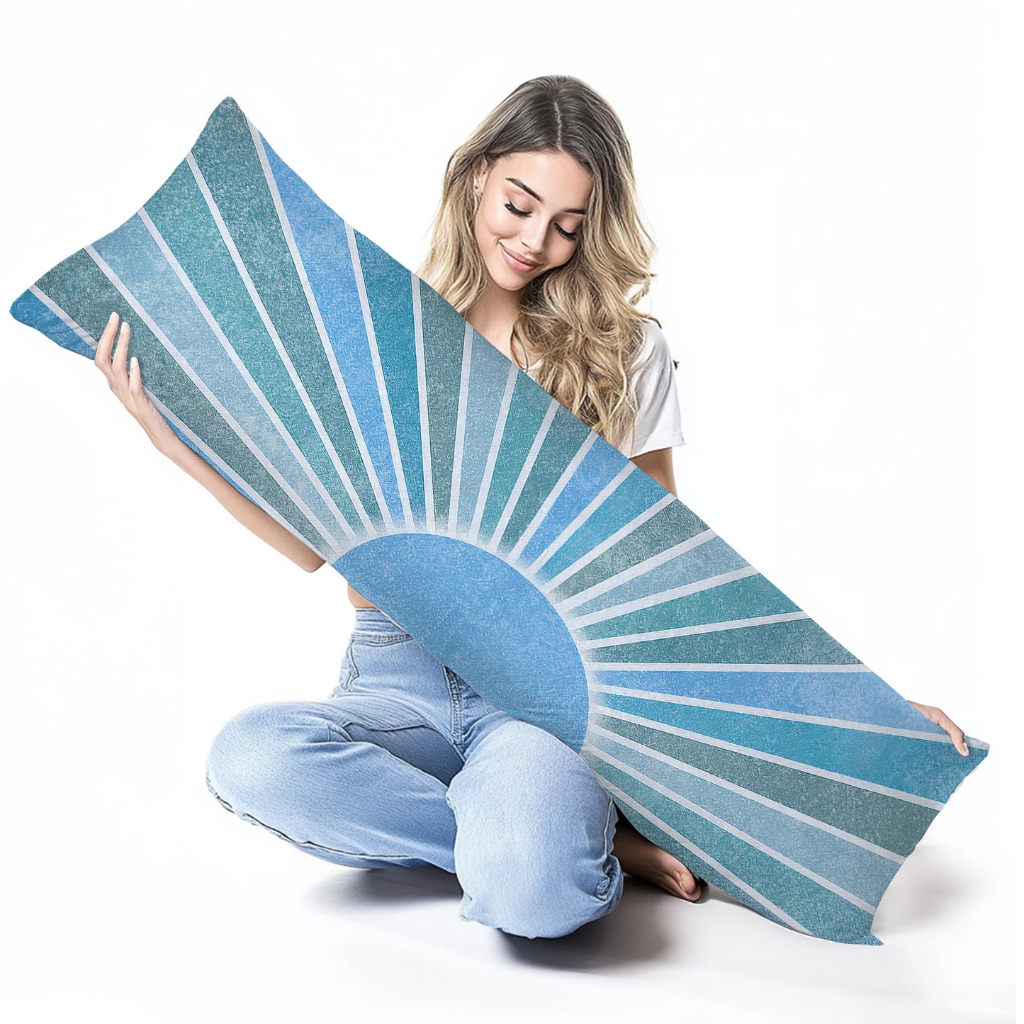 Boho Sun Sunshine 21x54 Body Pillow Cover Case, Modern Neutral Boho Horizontal Sun Sunset Sunrise Decorative Long Hug Pillow Cases for Bed Couch BST220
