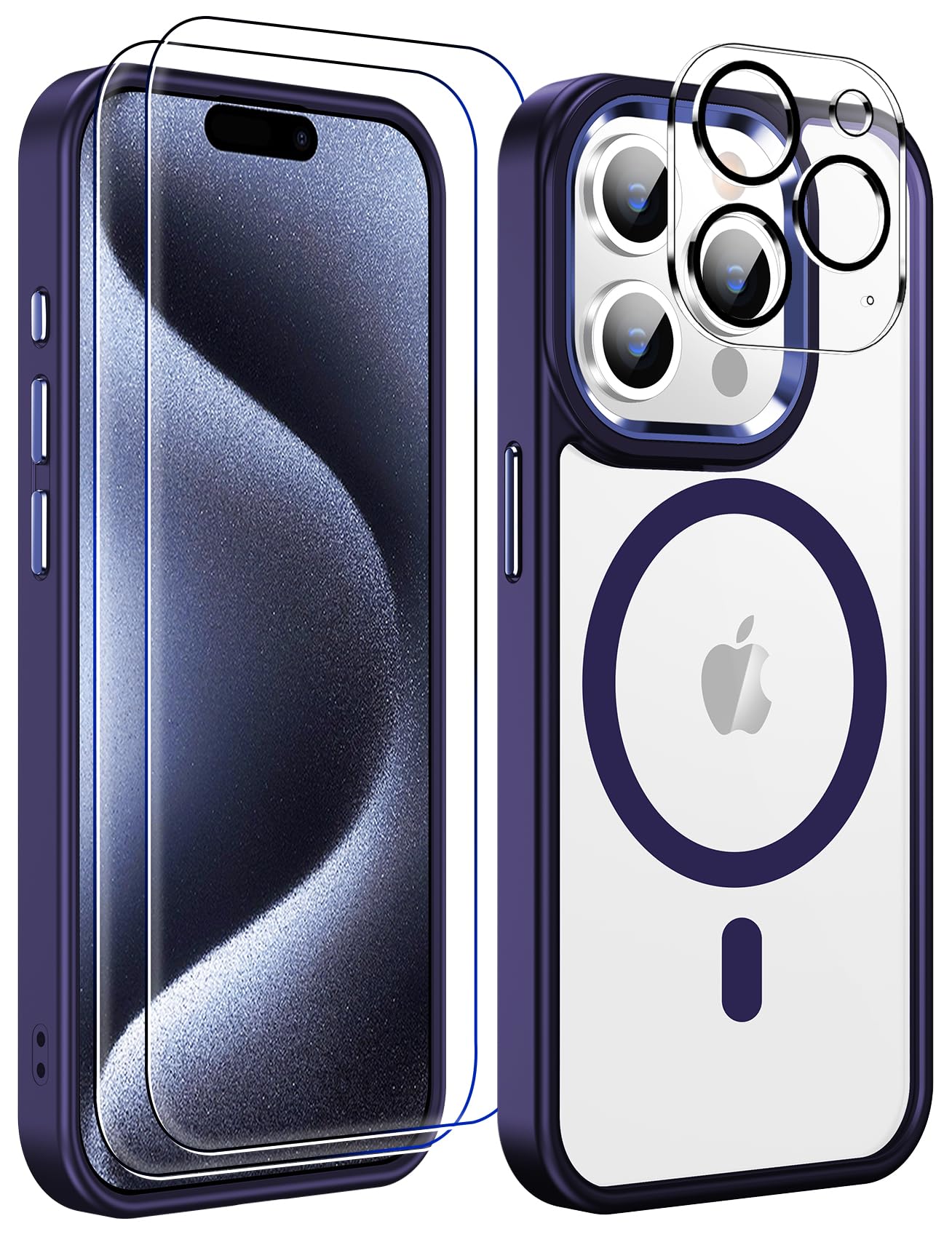 for iPhone 17 Pro Max Case Clear with Screen Protector, Compatible with Magsafe, Anti-Yellowing, Military-Grade Protection, Shockproof Slim Magnetic Phone Case Cover, Black WN420