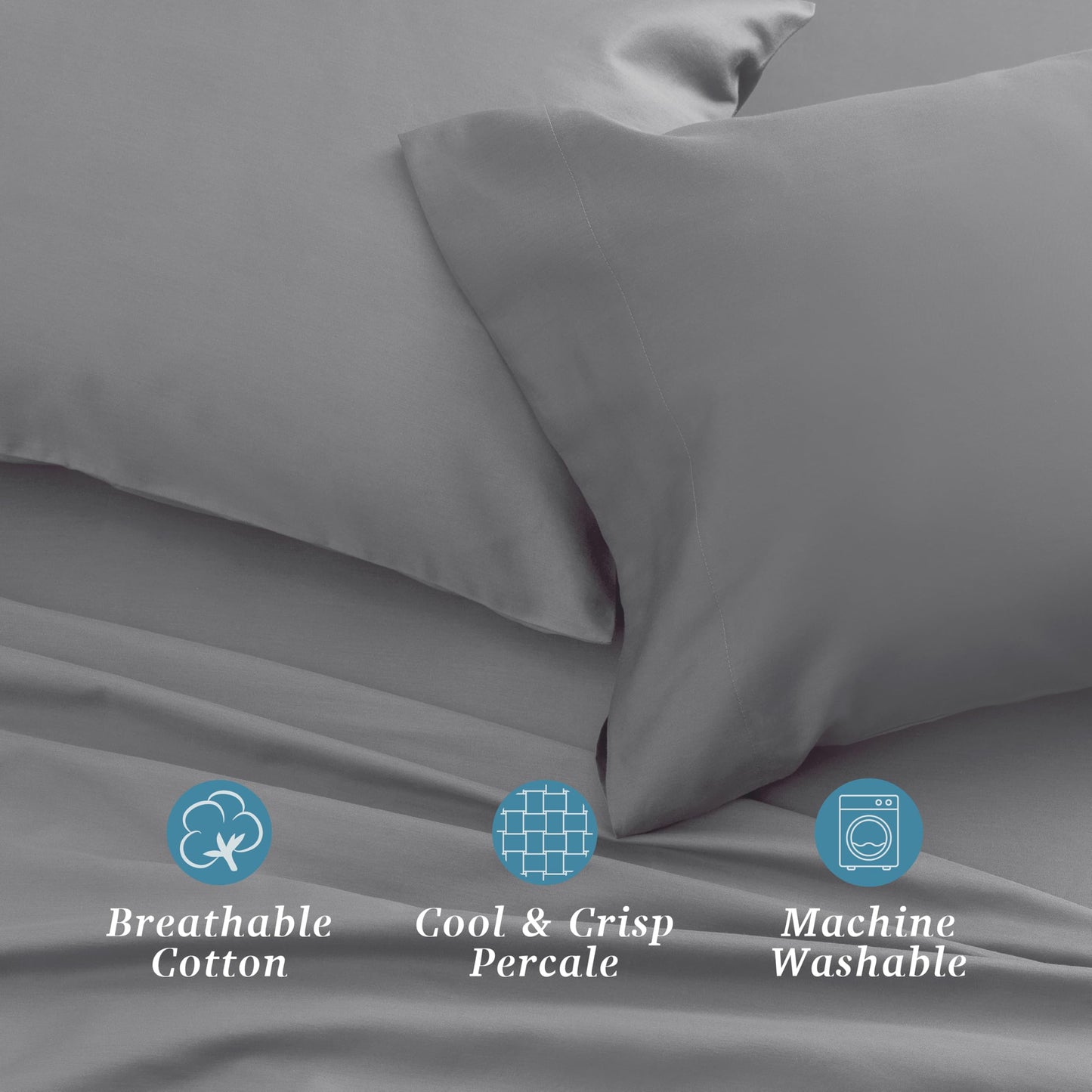 Welhome Twin Size Bed Sheet Set, 100% Cotton Percale Deep Pocket Super Soft Bedding Set, Cooling, Breathable & Extra Soft, Ethereal Paisley BST220
