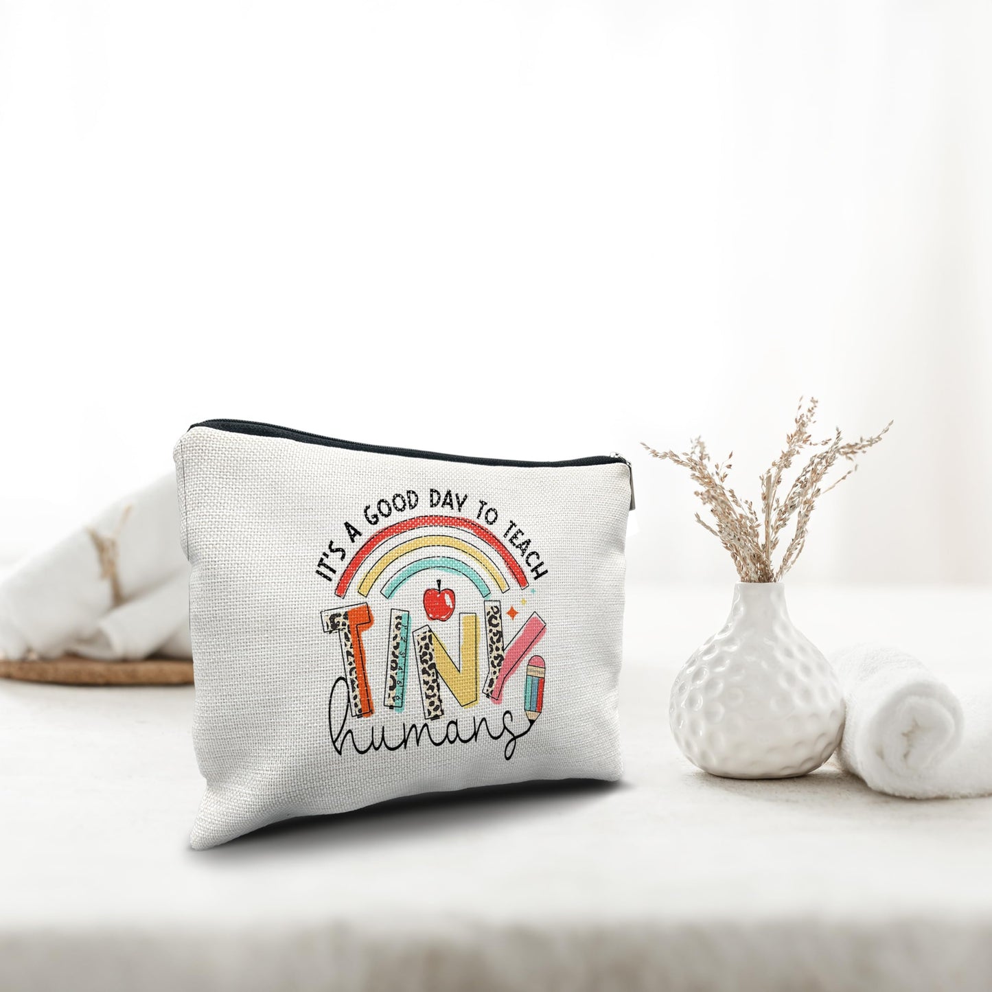 Nogrit Teacher Accessories Survival Kit Makeup Cosmetic Bag,Groovy It's Me Hi I'm the Teacher Makeup Travel Toiletry Bag,Back to School Thank You Gifts for Best Teachers Gifts BST220