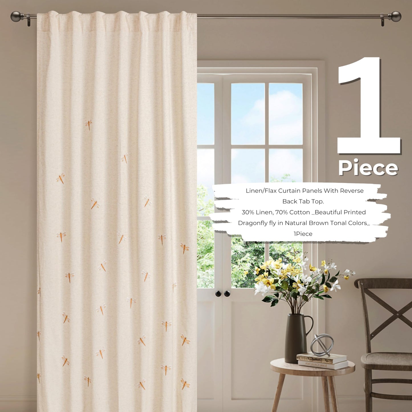 Bedding Craft Curtains 63 Inch Length - White Poly Cotton Slub Drapes with Tab Top, Set of 2, Ideal for Bedroom, Living Room, and Office_ 50x63 inch BST220