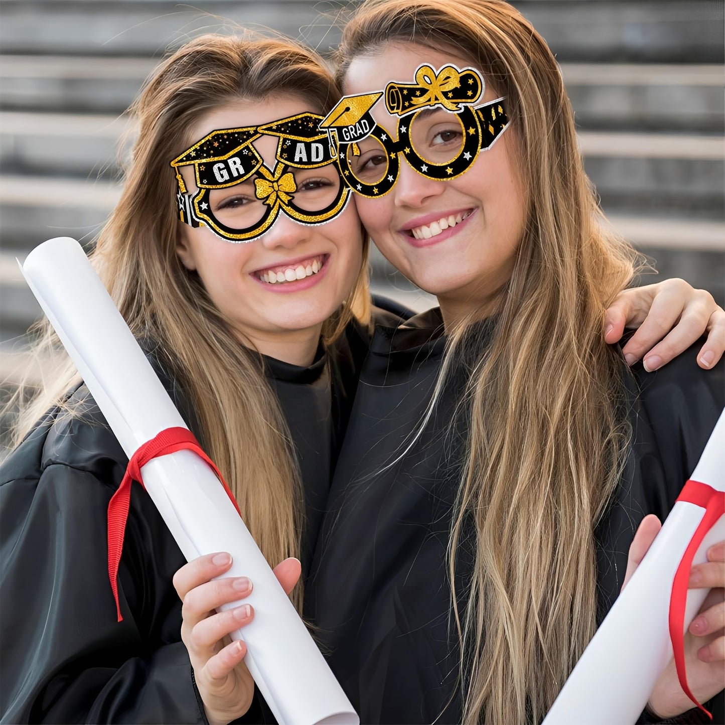2026 Graduation Party Decorations Glasses, 12 Pcs Class of 2026 Grad Party Eyeglasses Photo Props, Graduation Photo Booth Props for Women Men College Graduation Favors Supplies (Blue) BST326L