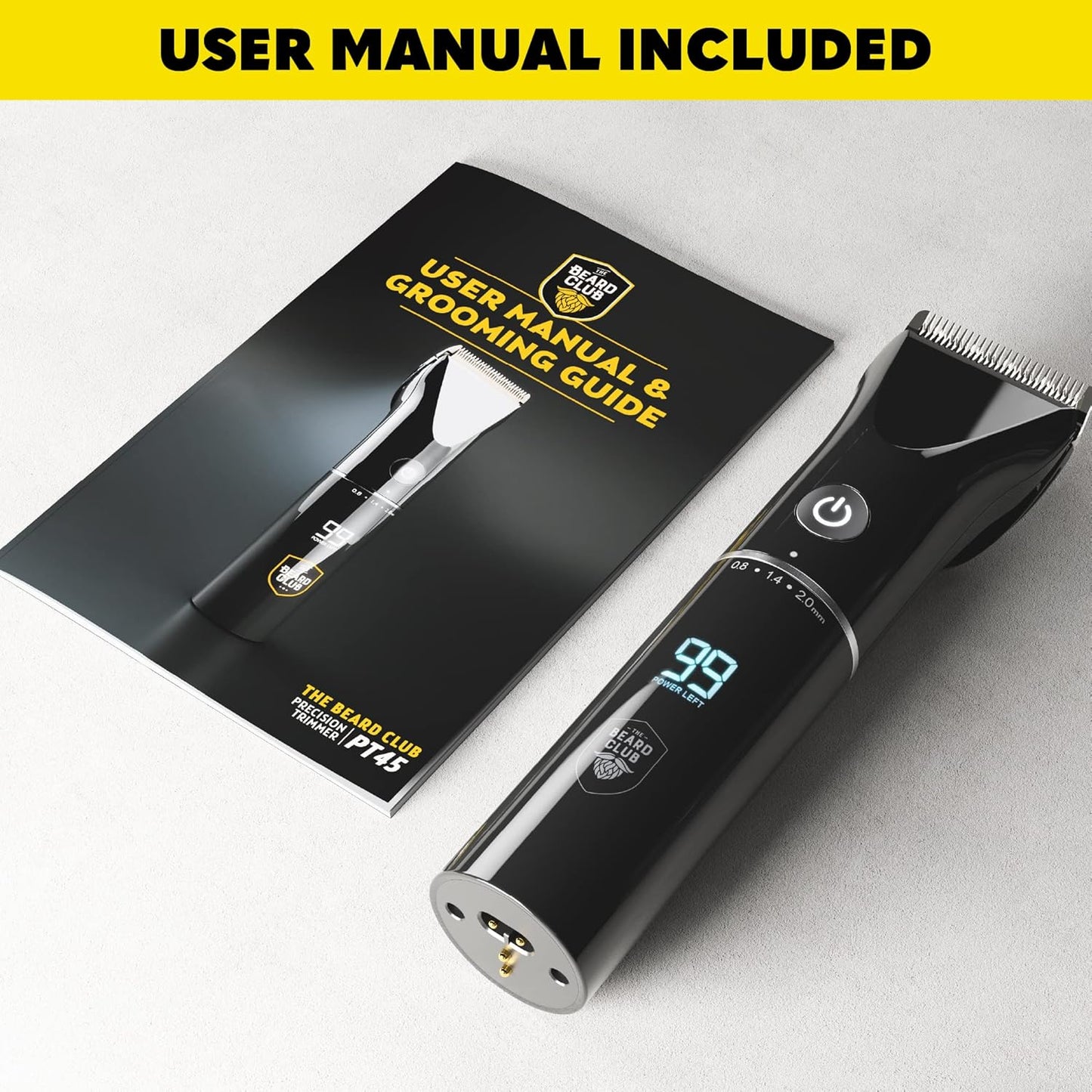 PT45 Beard & Hair Trimmer | 45 Unique Trim Lengths | Extra Sharp Blades for Clean Cuts