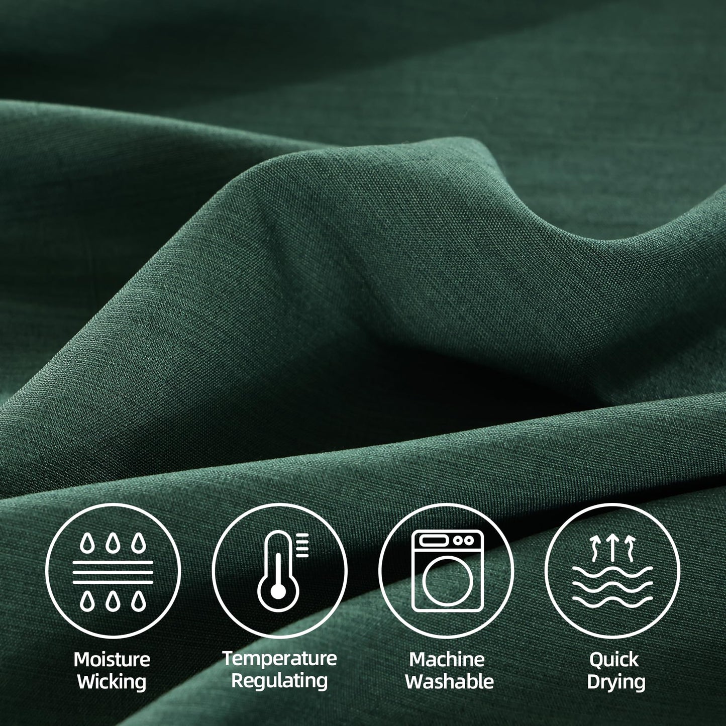 4 Piece Twin Size Sheet - Cooling Bed Sheets Set, Blend Rayon Derived from Bamboo, Breathable Soft Hotel Luxury Bedding & Pillowcases, Silky Fit 16 inch Extra Deep Pocket, Oeko-Tex - Olive Green BST326H