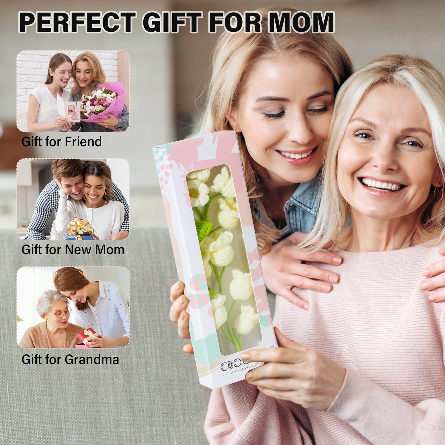 1PC Lily of The Valley Lamp Crochet Flowers Bouquet Light Gift for Women | Cute Night Light for Mother's Day, Wife, Girlfriend, Birthday, Perfect Home or Office Decor Battery Included BST220