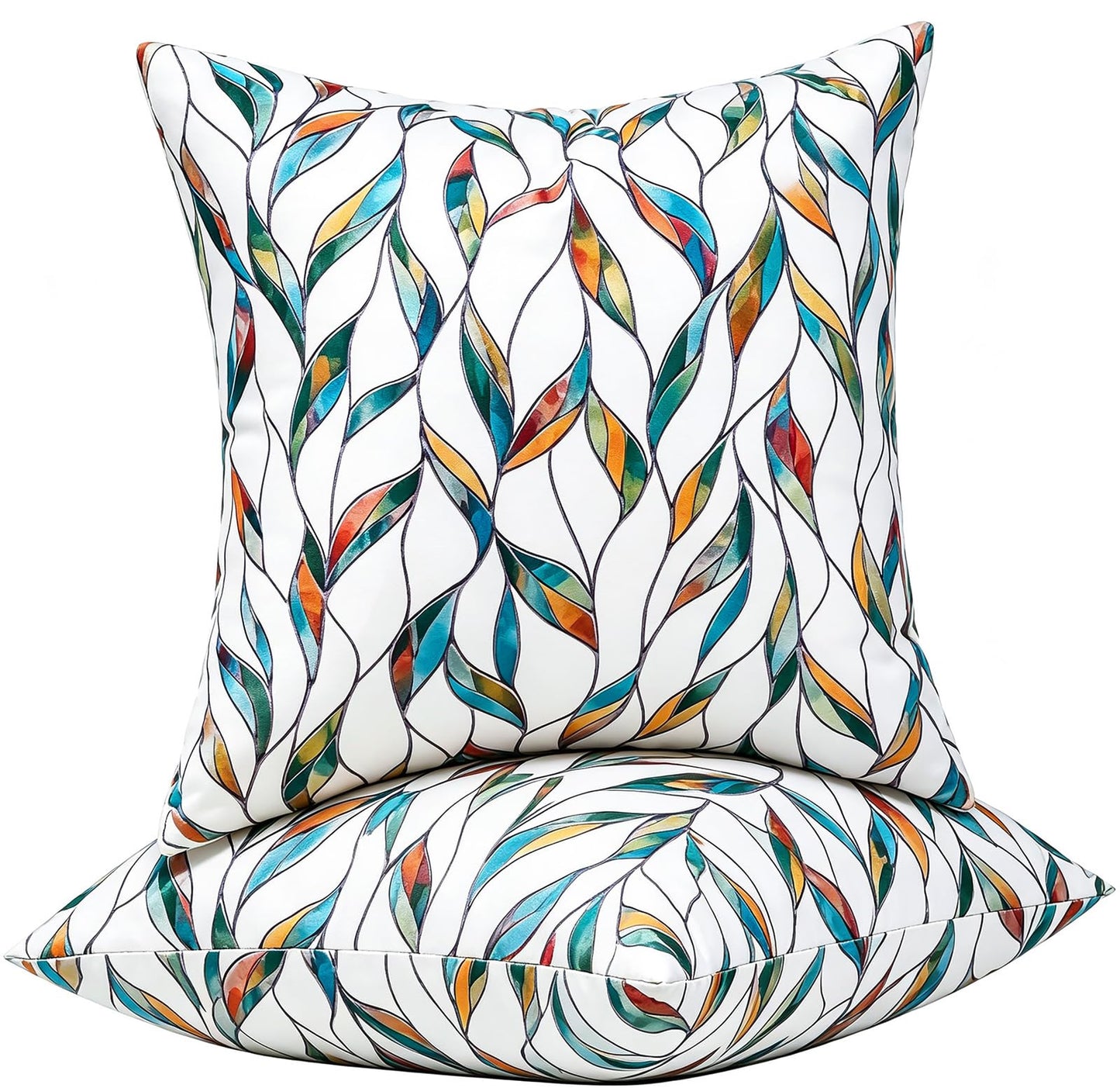 Outdoor Waterproof Pillow Covers Summer Decorative Throw Pillow Covers Tropical Leaf Couch Covers 20x20 Set of 2 Square Outdoor Floral Cushion Cases for Patio Furniture Garden Tent Balcony Bench BST220