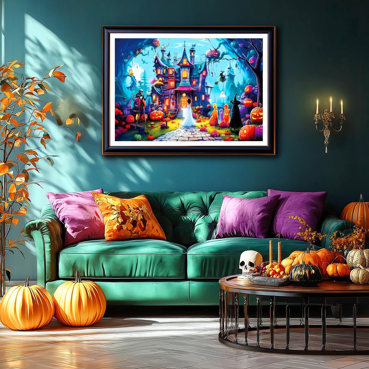 Halloween Puzzle 1000 Pieces for Adults Spooky Scarecrow Farm | Jigsaw Puzzles 1000 Pieces Autumn Horror Spooky with Pumpkin & Ghost Truck for Party Game Night, Dust-Free, 27.5"x19.7" WN420