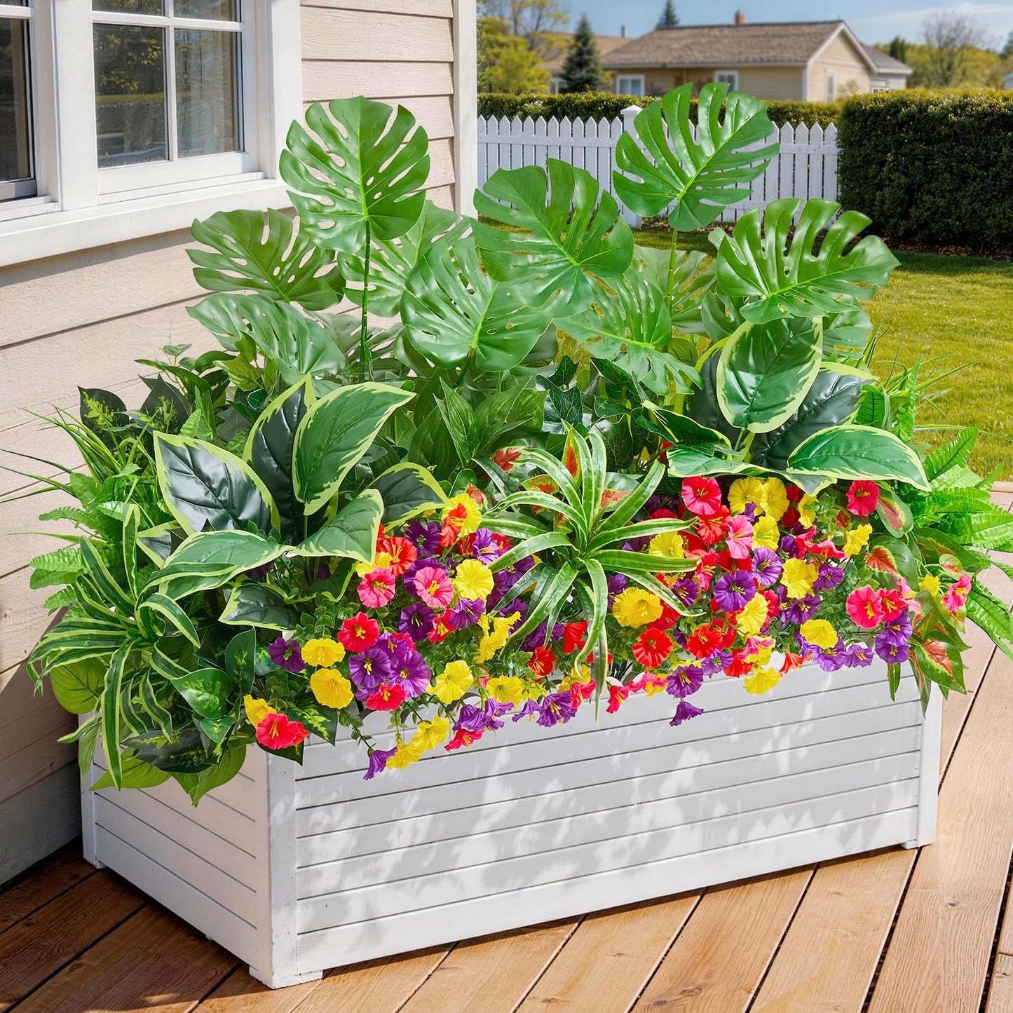 Artificial Plants Outdoor 12PCS UV Resistant Fake Greenery | Highly Realistic Faux Plant Outside with Stems for Front Proch Garden Patio Planters Window Boxes Home Decor BST326H
