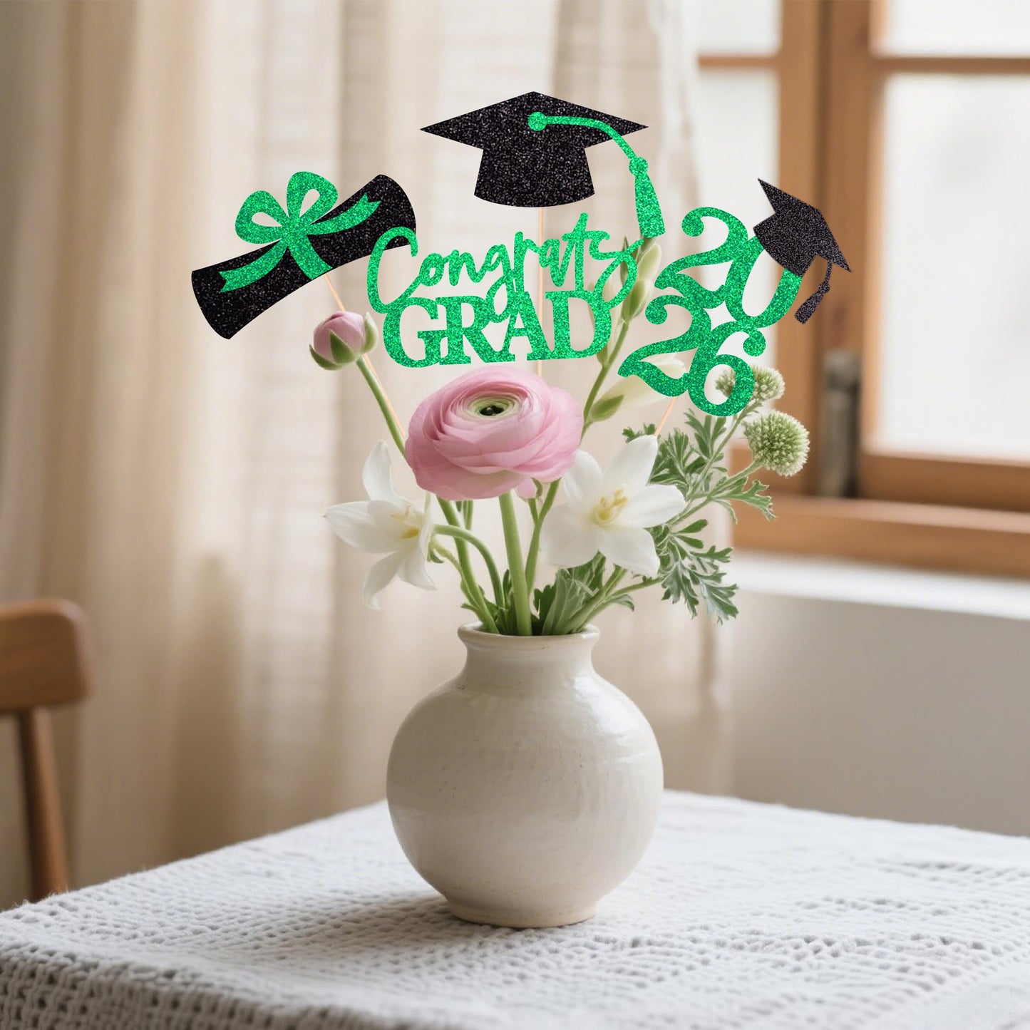 Graduation Centerpieces Class of 2026, 16 PCS Red Blue Double-Sided Table Toppers, Congrats Grad Party Decorations Supplies (Set of 4 Designs) WN420