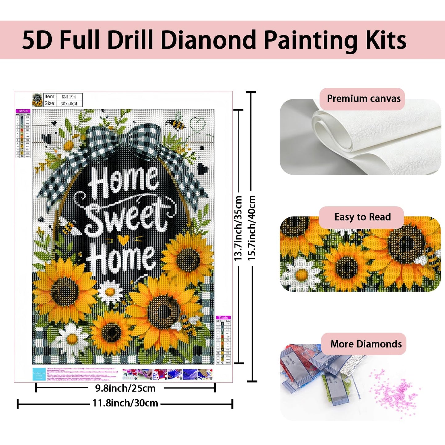 ArtIgle 5D Diamond Painting Kits for Adults, Ancient Sphinx Full Round Drills Gem Diamond Dots, Diamond Dot Art for Adults Beginners Clearance Home Wall Art Decor, 13.78 X 13.78 inch BST220