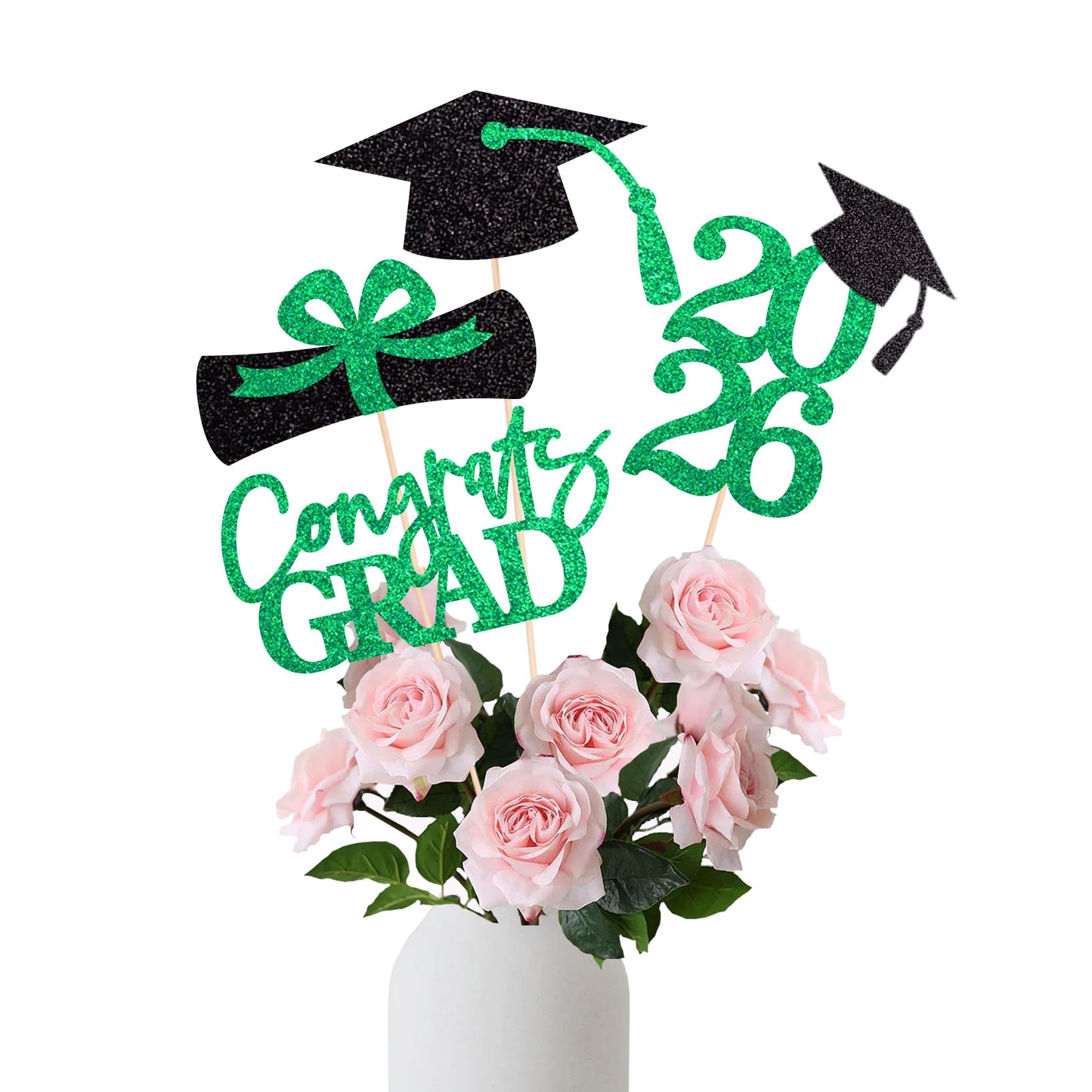 Graduation Centerpieces Class of 2026, 16 PCS Red Blue Double-Sided Table Toppers, Congrats Grad Party Decorations Supplies (Set of 4 Designs) WN420