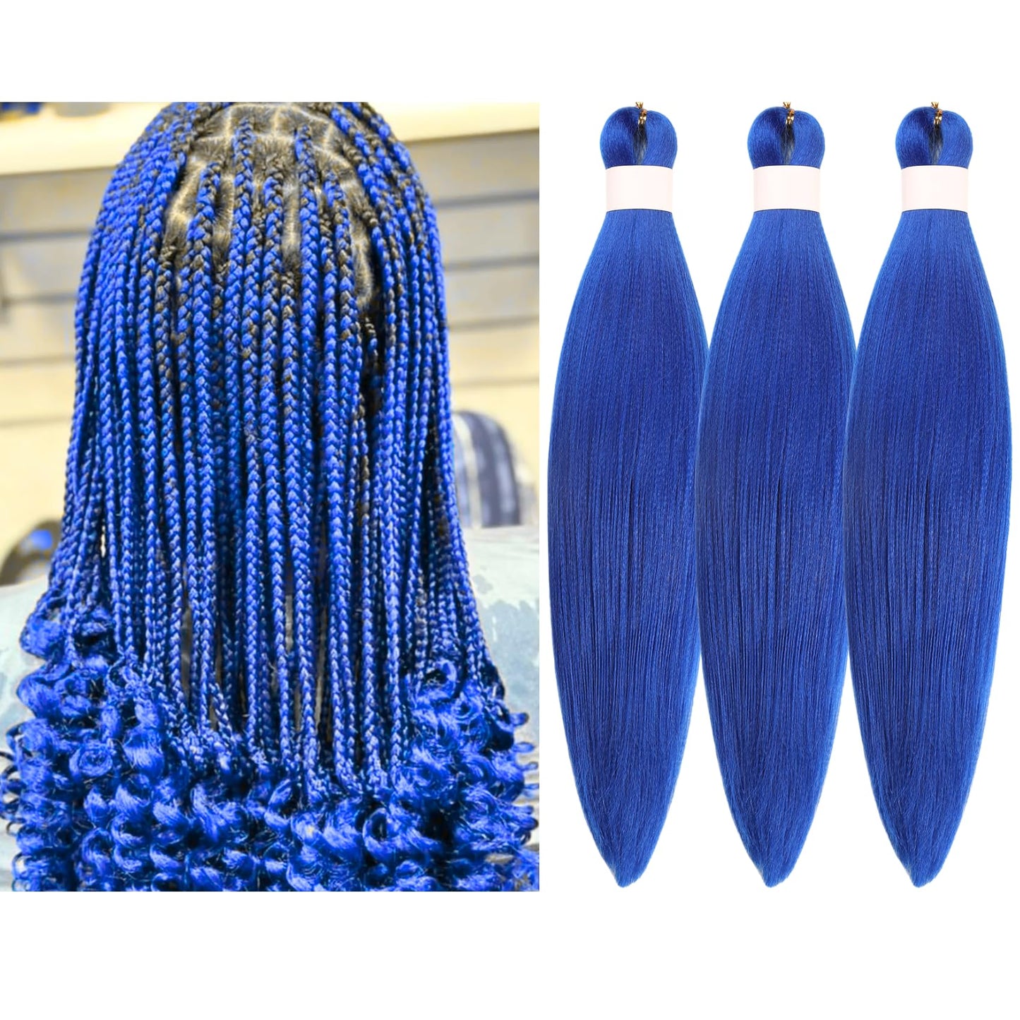 Purple Braiding Hair Pre stretched Knotless 26 inch | Hypoallergenic Synthetic Purple Prestretched Ez Braid Knotless Itch Free Soft Yaki Texture Hot Water Setting WN420