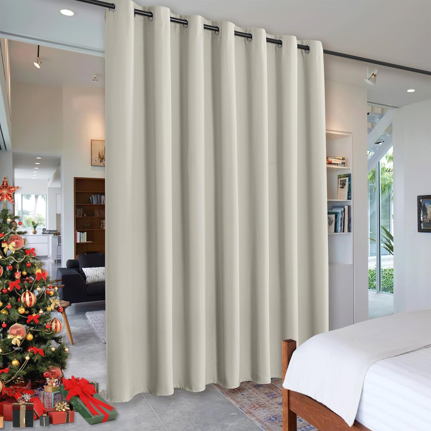 RYB HOME Room Divider Curtains Thermal Insulated Noise Reduce Privacy Window Curtains for Kids Bedroom Nursery Laundry Room Partitions, Wide 150 inches x Long 96 inches, Teal, 1 Panel BST220