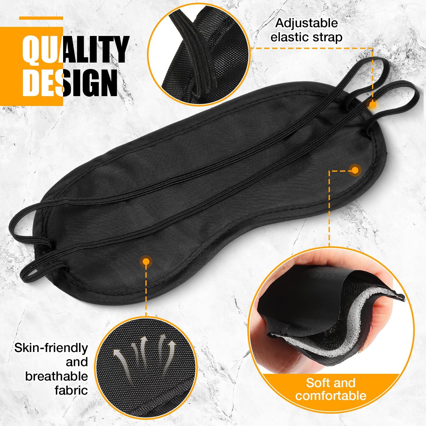 Tarpop 200 Pcs Eye Mask Sleeping Blindfold Eye Cover with Adjustable Strap for Games Party Team Building Travel Individually Wrapped Sleep Mask for Women Men (Blue)