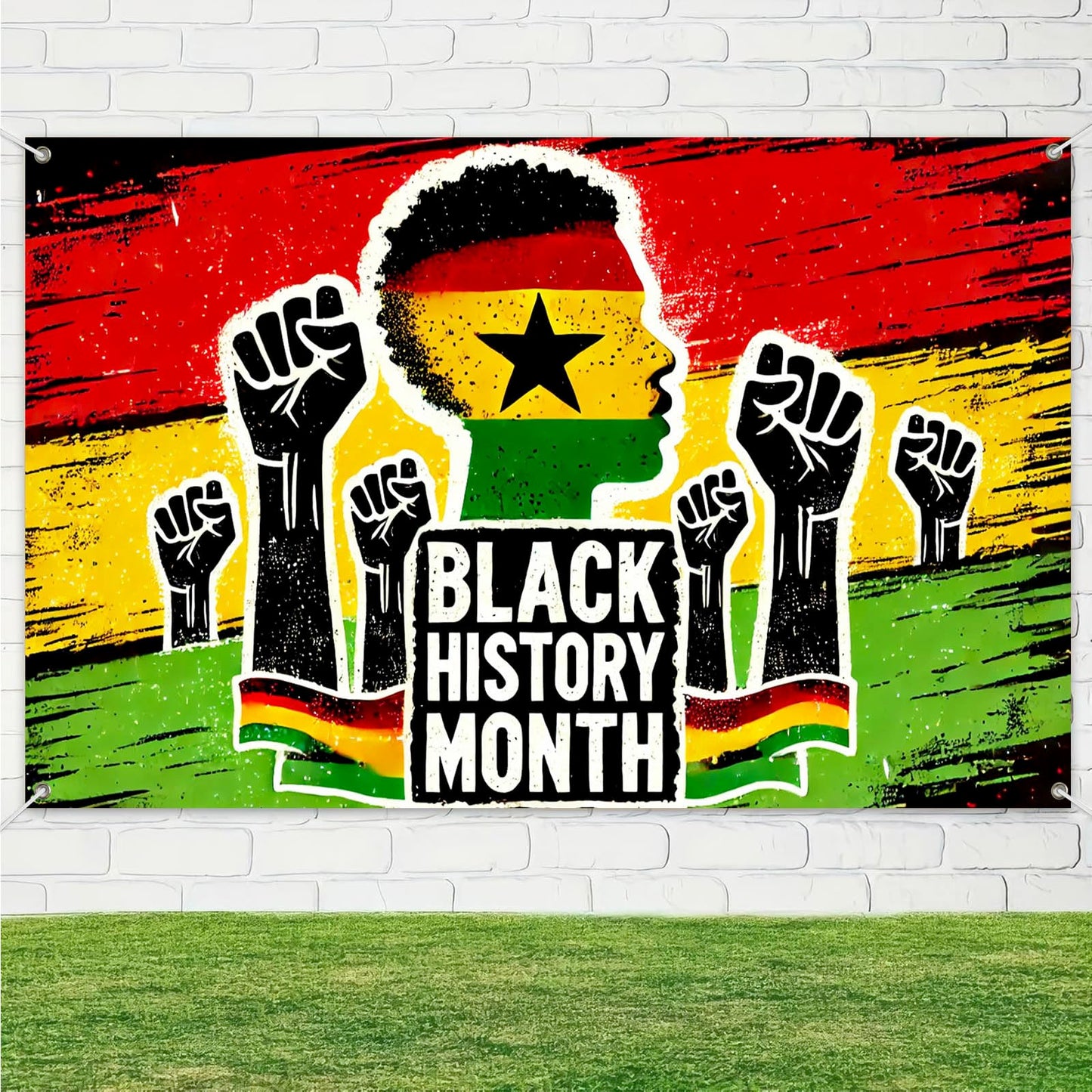 HOMETITUTE Black History Banner African Culture Power Decorations 71 x 43 Inch BST326H