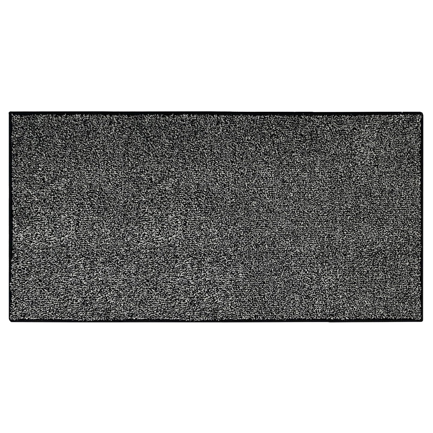 HDFK Bathroom Rugs | Non Slip Washable Bath Mats 24x16 Inches 2 Tone Soft Chenille Medium Pile TPR Floor Mat | High Absorbency Quick Dry Grey and White | Shower Rug for Wet Dry Zone BST220