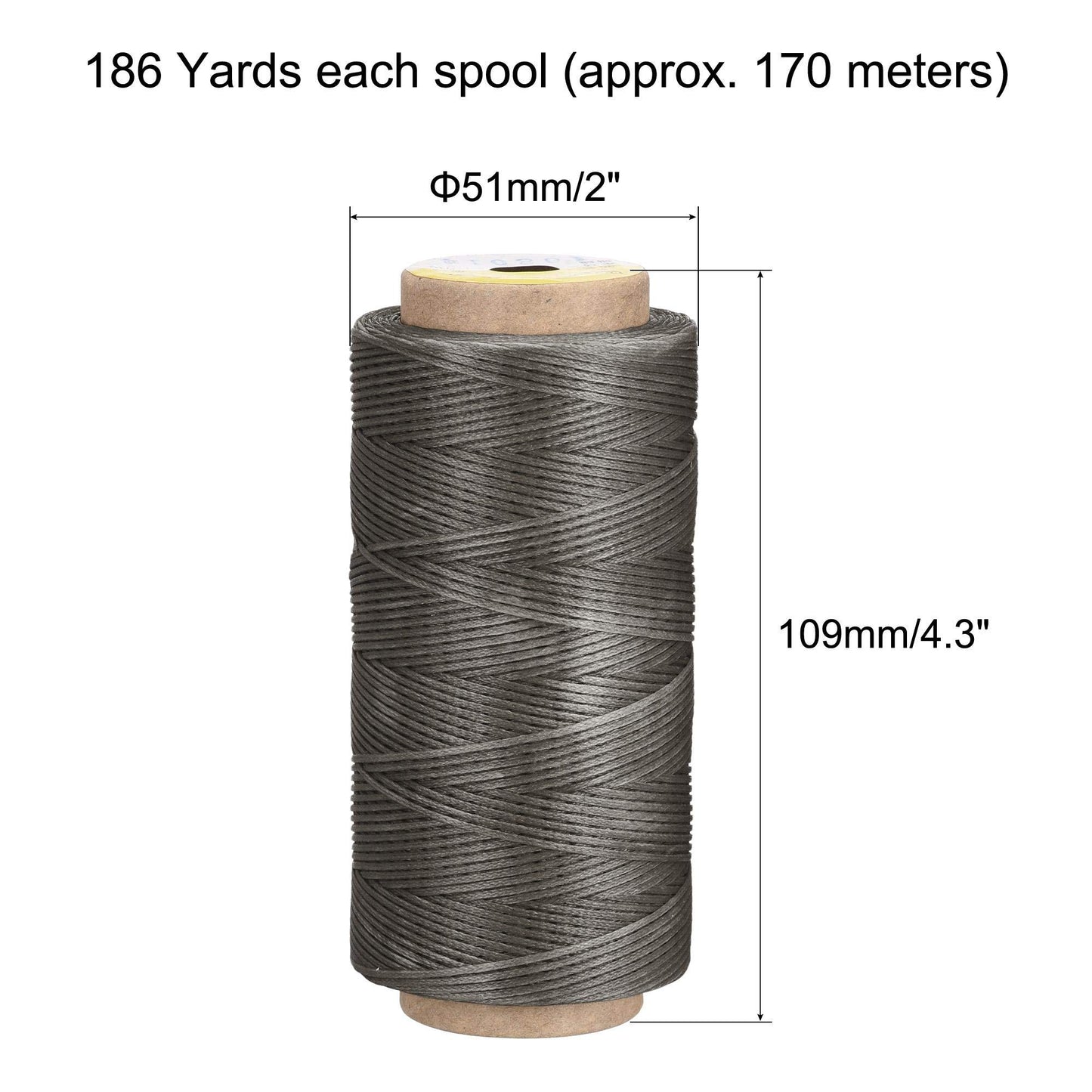 uxcell Leather Sewing Thread 186 Yards 210D/1mm Polyester Waxed Cord for Manual Sewing, Wheat BST326H