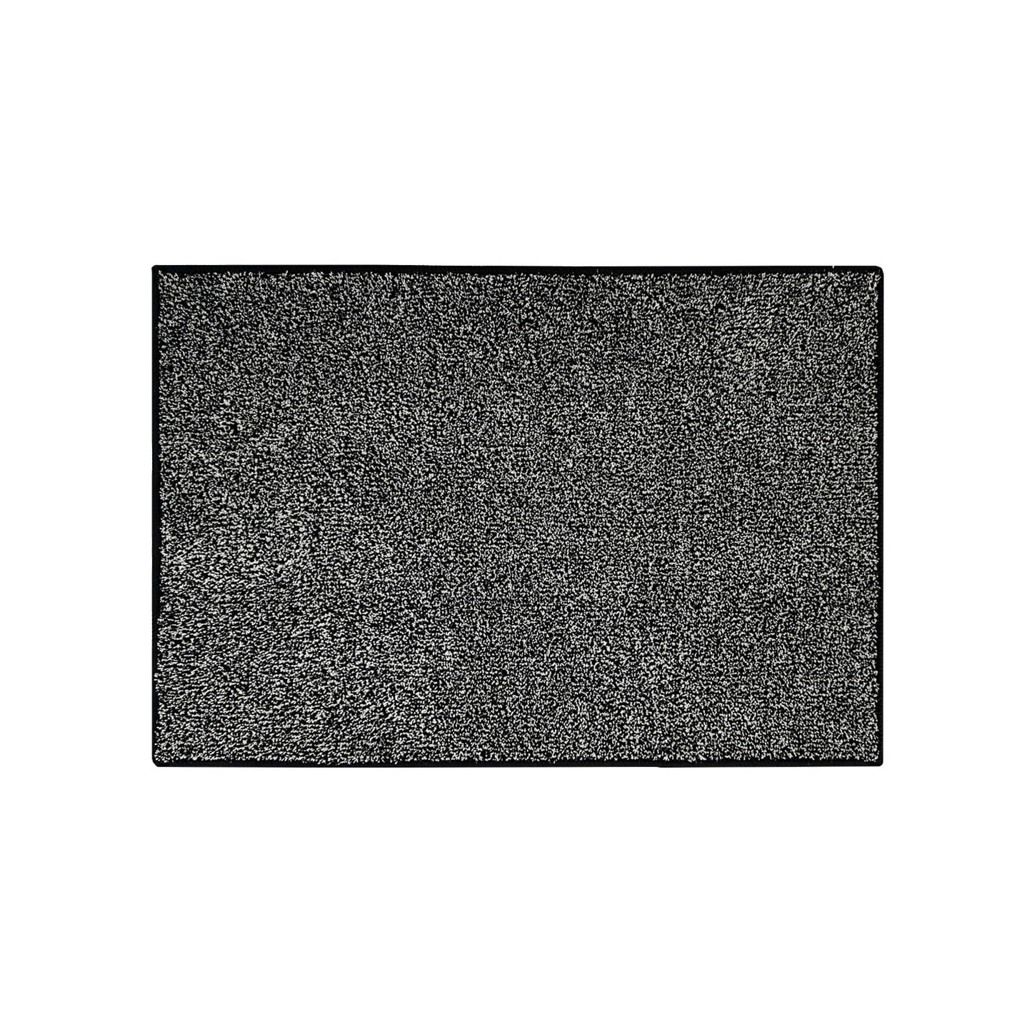 HDFK Bathroom Rugs | Non Slip Washable Bath Mats 24x16 Inches 2 Tone Soft Chenille Medium Pile TPR Floor Mat | High Absorbency Quick Dry Grey and White | Shower Rug for Wet Dry Zone BST220