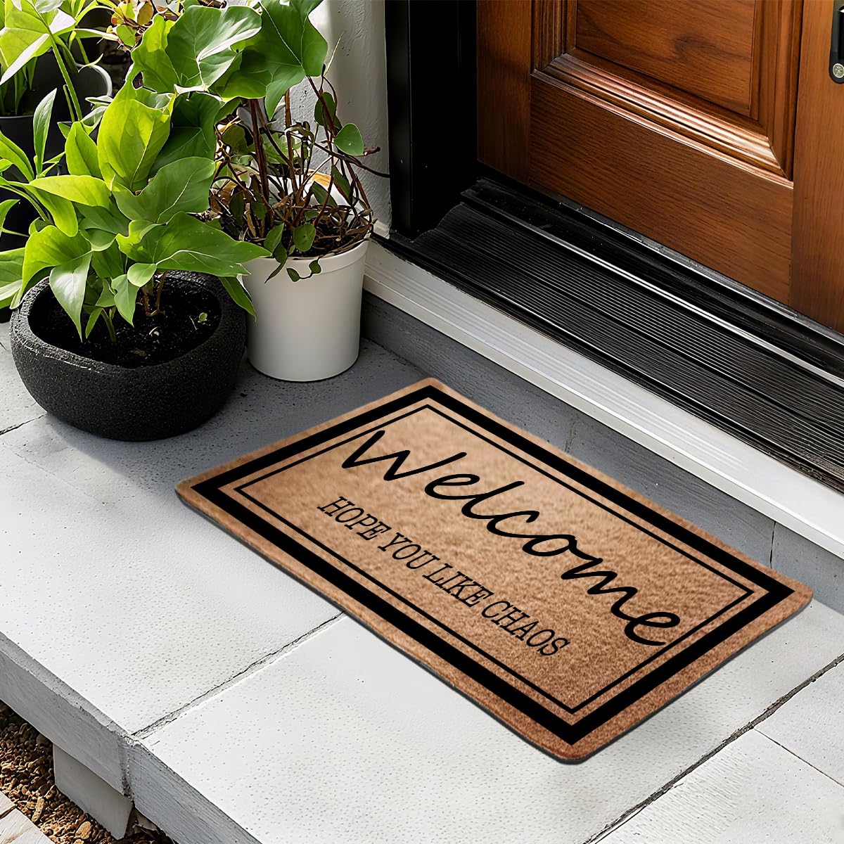 Funny Cat Door Mat 18x30 Inch, Faux Coco Coir Doormat with Non-Slip PVC Backing, Cats Printed Welcome Mat for Outdoor Indoor Entryway Porch Home Kitchen Patio, Cat Lover Gifts for Women Mom BST202