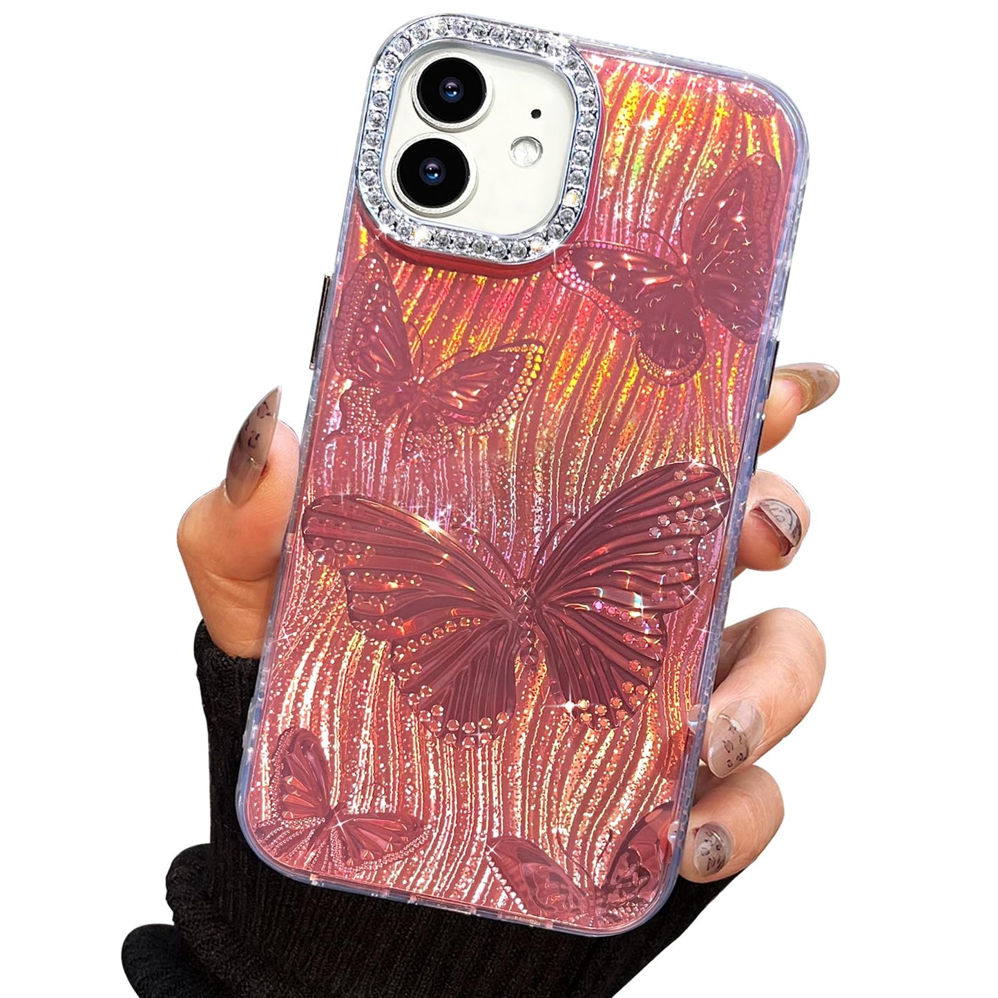 I-MGAE-IN-AR Compact Case for iPhone 16 Holographic Cloud Design,Cute Trendy Soft Slim TPU Shockproof Protective Phone Cases Cover for Women Girls Aesthetic Glitter WN420