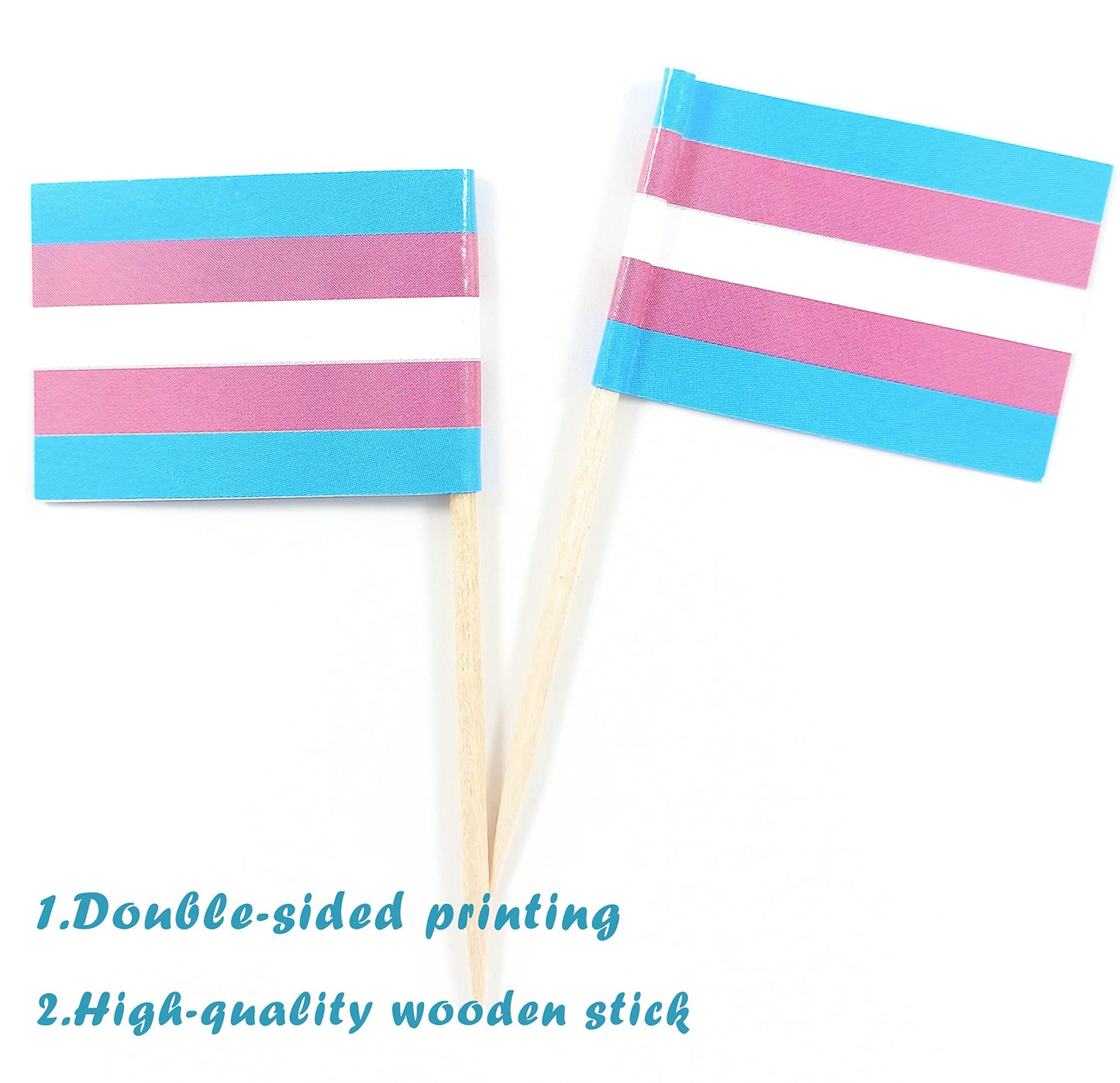 JBCD Rainbow Gay Pride Toothpick Flag Mini Small LGBT Cupcake Topper Flags, 100 pcs BST220