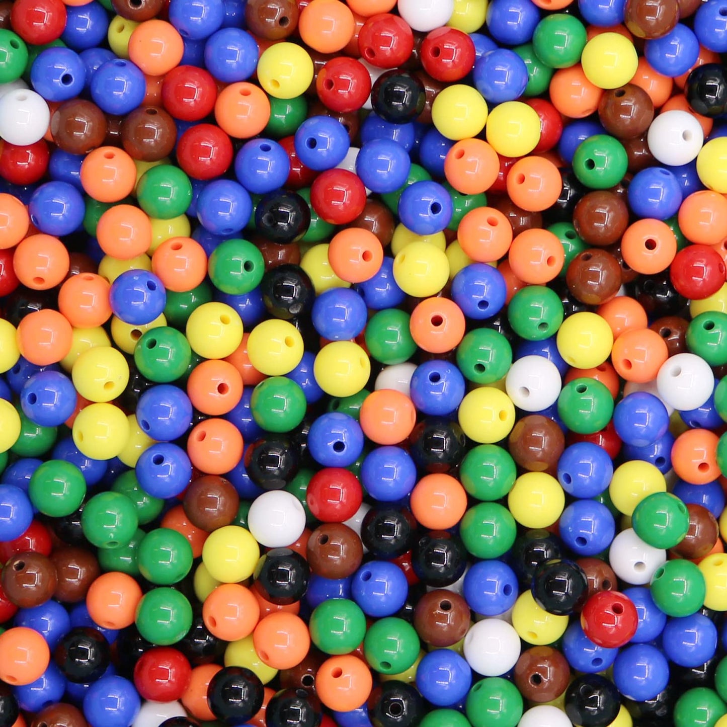 600 Pieces Black Beads for Jewelry Making, Bulk 6mm Colorful Acrylic Beads, Acrylic Round Loose Ball Beads with 1.5mm Hole for Bracelets Necklaces Earring Making Supplies BST220