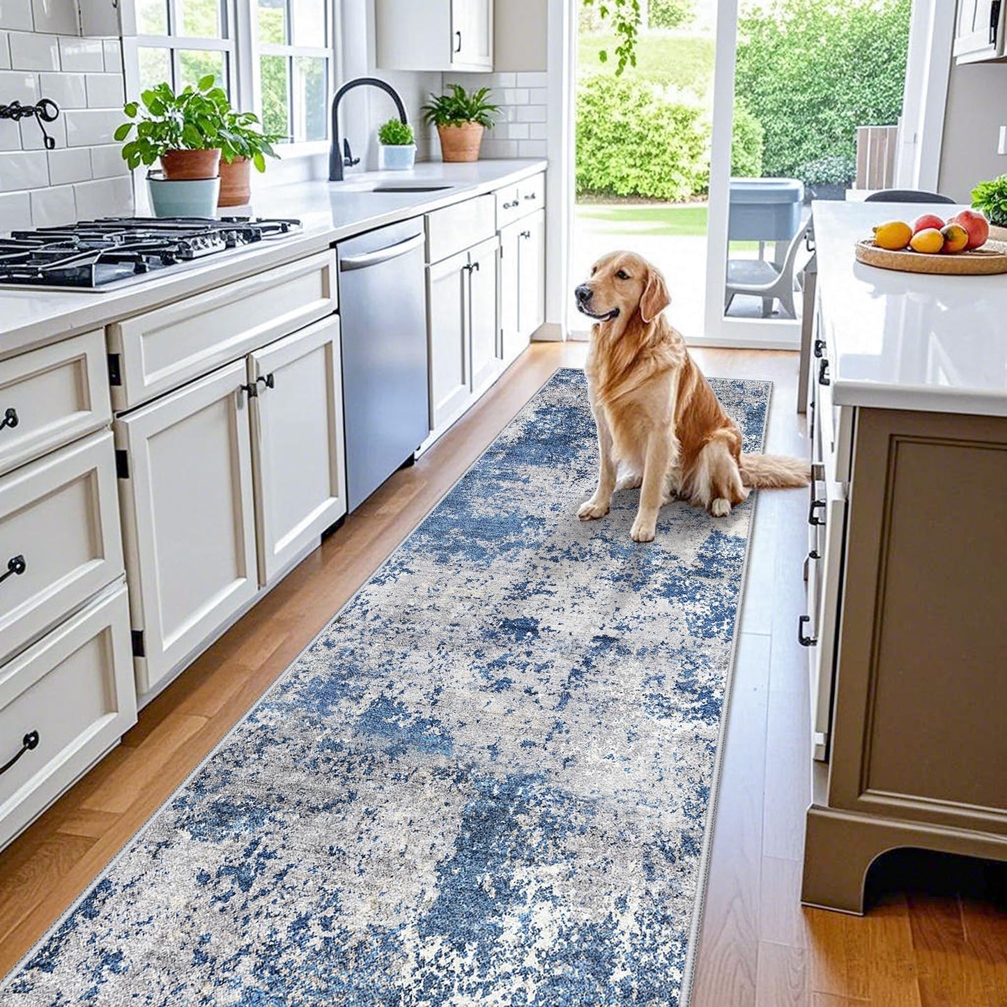 2x3 Washable Entryway Rug – Non-Slip Modern Abstract Neutral Small Throw Area Rug for Kitchen, Bedroom – Soft Low Pile Thin Indoor Door Mat（Black Grey,2x3） BST326H