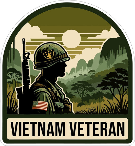 Vietnam Veteran Sticker 4 Inch Waterproof Vinyl Decal ID44990 | Waterproof vinyl sticker for laptop, journal, water bottle & tumbler – gift for anyone who loves humor & good vibes BST220