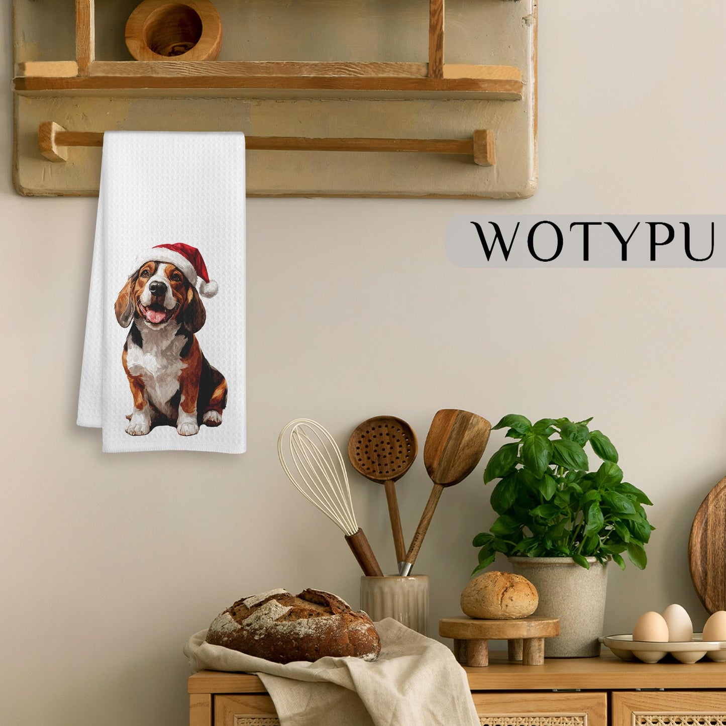 Beagle Gift Kitchen Towels, Beagle Lover Gifts Dish Tea Towel for Kitchen Decor, Funny Western Dog Hand Towels for Bathroom Decor, 16x24 Inch BST326L