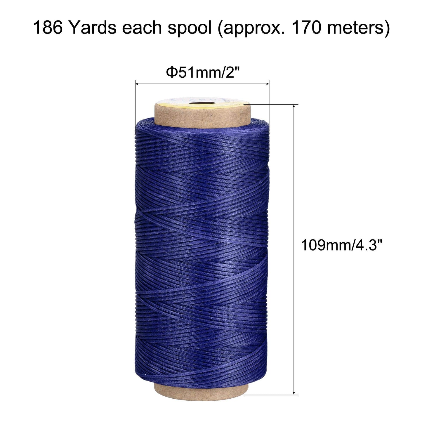 uxcell Leather Sewing Thread 186 Yards 210D/1mm Polyester Waxed Cord for Manual Sewing, Wheat BST326H