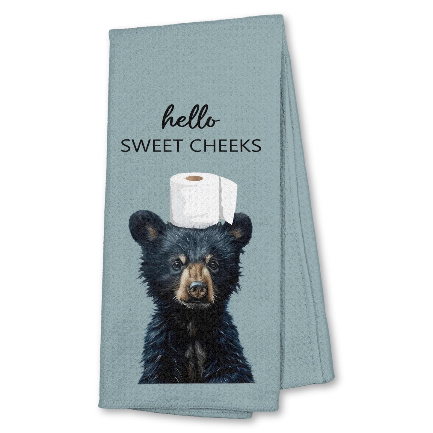 Funny Bear Bathroom Hand Towels Set of 2, Hello Sweet Bear Bathroom Decor, Funny Wild Animal Hand Towels for Washroom Restroom Decor, 16x24 Inch BST326L