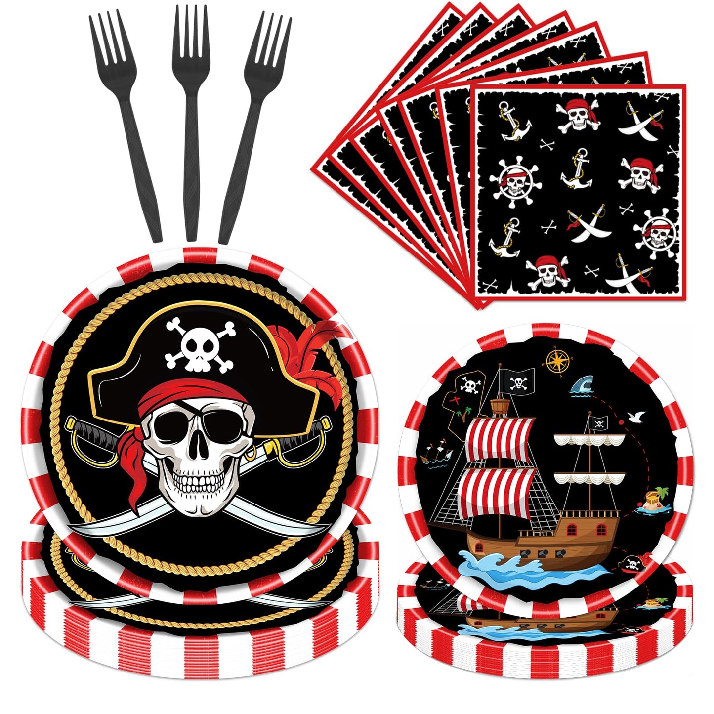 Gameza July Christmas Party Decorations Tableware, 96PCS There's Some Hohoho's in July Disposable Paper Plates and Napkins Decoration, Summer Xmas Beach Forks Decor Supplies Serves 24 BST220