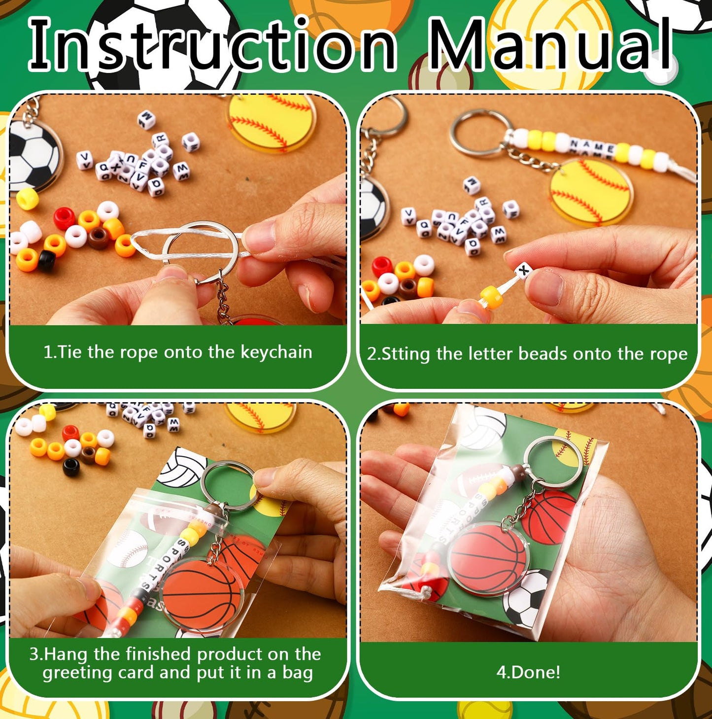 Suncalla 984 Pcs 24 Set Dinosaur Nugget Keychain Making Kit DIY Valentine's Key Chain Crafts Bead Adjustable Letter Beads Cards Strings Kit Gift Backpack Accessories Party Favors(Cute Color) WN420