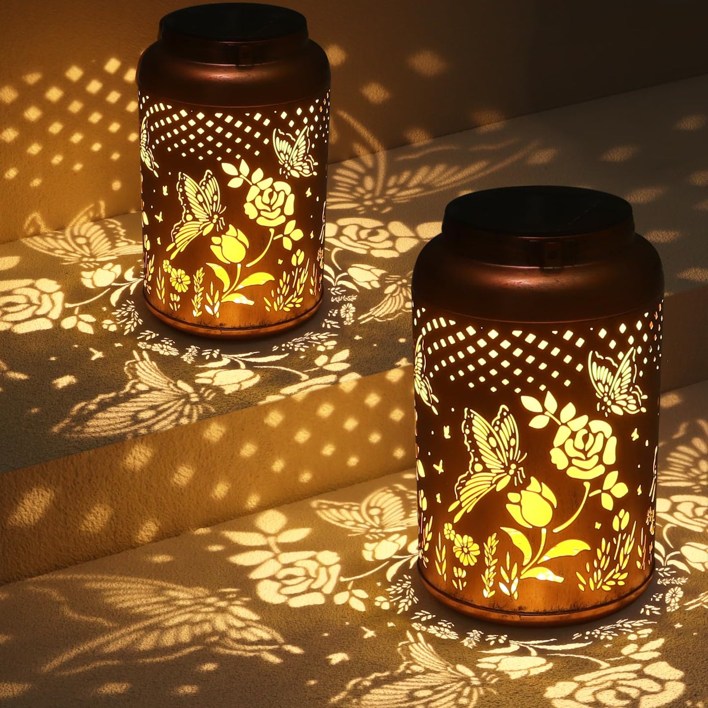 2 Pack Solar Lanterns Outdoor Waterproof N30