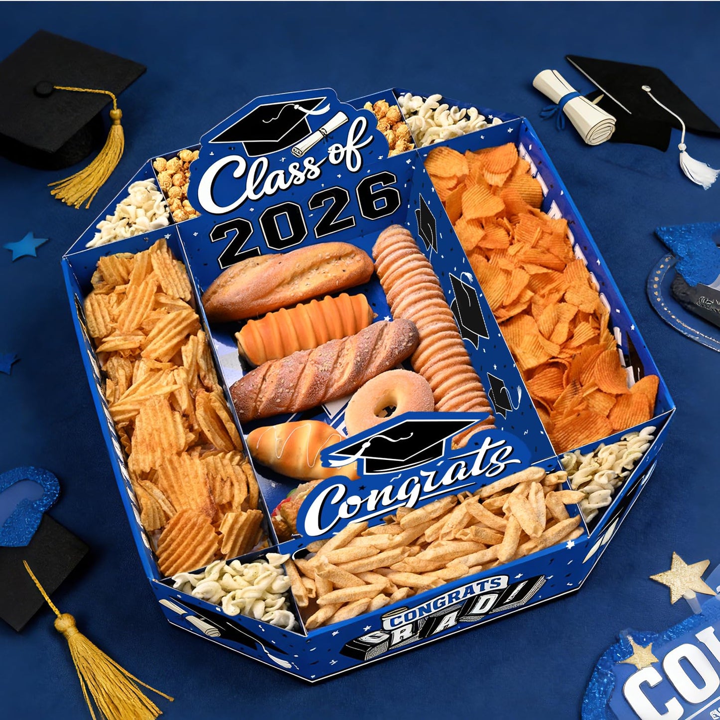 Gatherfun 2026 Graduation Party Supplies Kit - Class of 2026 Decor Set with Congrats Grad Food Trays, Graduation Decorations & Favors for a Memorable Grad Party（Red & Black） BST326H