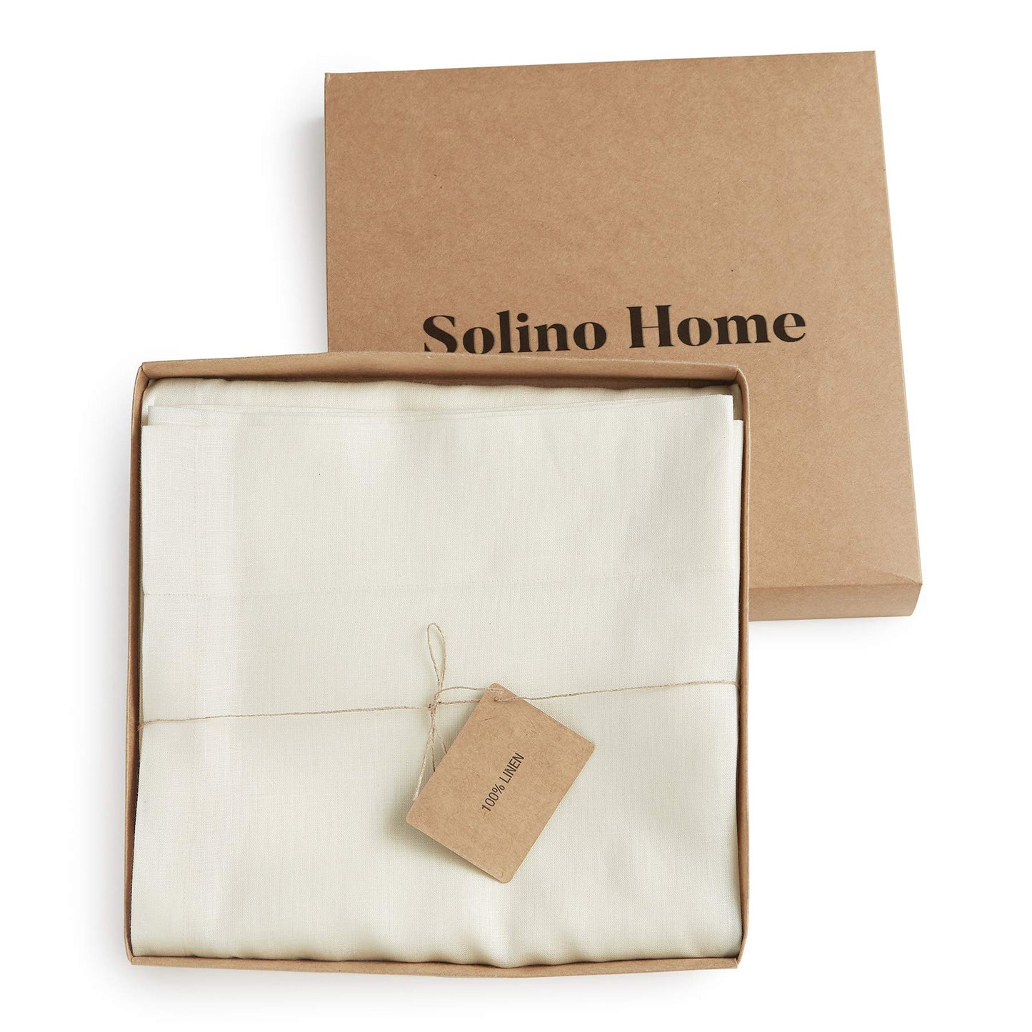 Solino Home 100% Pure Linen Curtain Panel Ivory, Linen Curtain 52 x 54 in | Drapery Panels a light filtering panel for any room, handwoven textured linen, rod pocket top, OEKO-TEX Certified, gift ready BST326SOLH