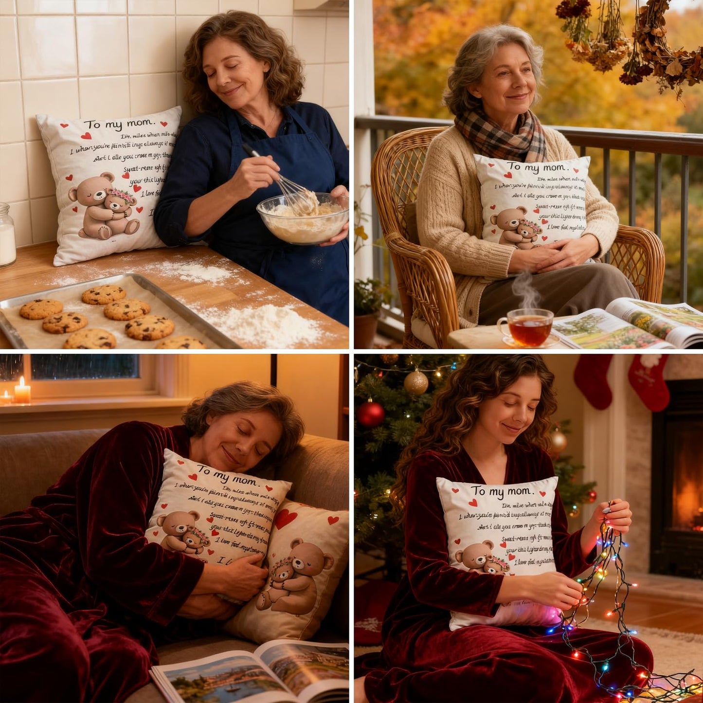 to My Grandmam Throw Pillow Cover - 18x18in Cushion Case, Machine Washable & Easy Care, Ideal for Sofa TV-Watching & Bedside Reading, Adds Warmth to Her Daily Life, Fits Bedroom/Living Room Decor WN420