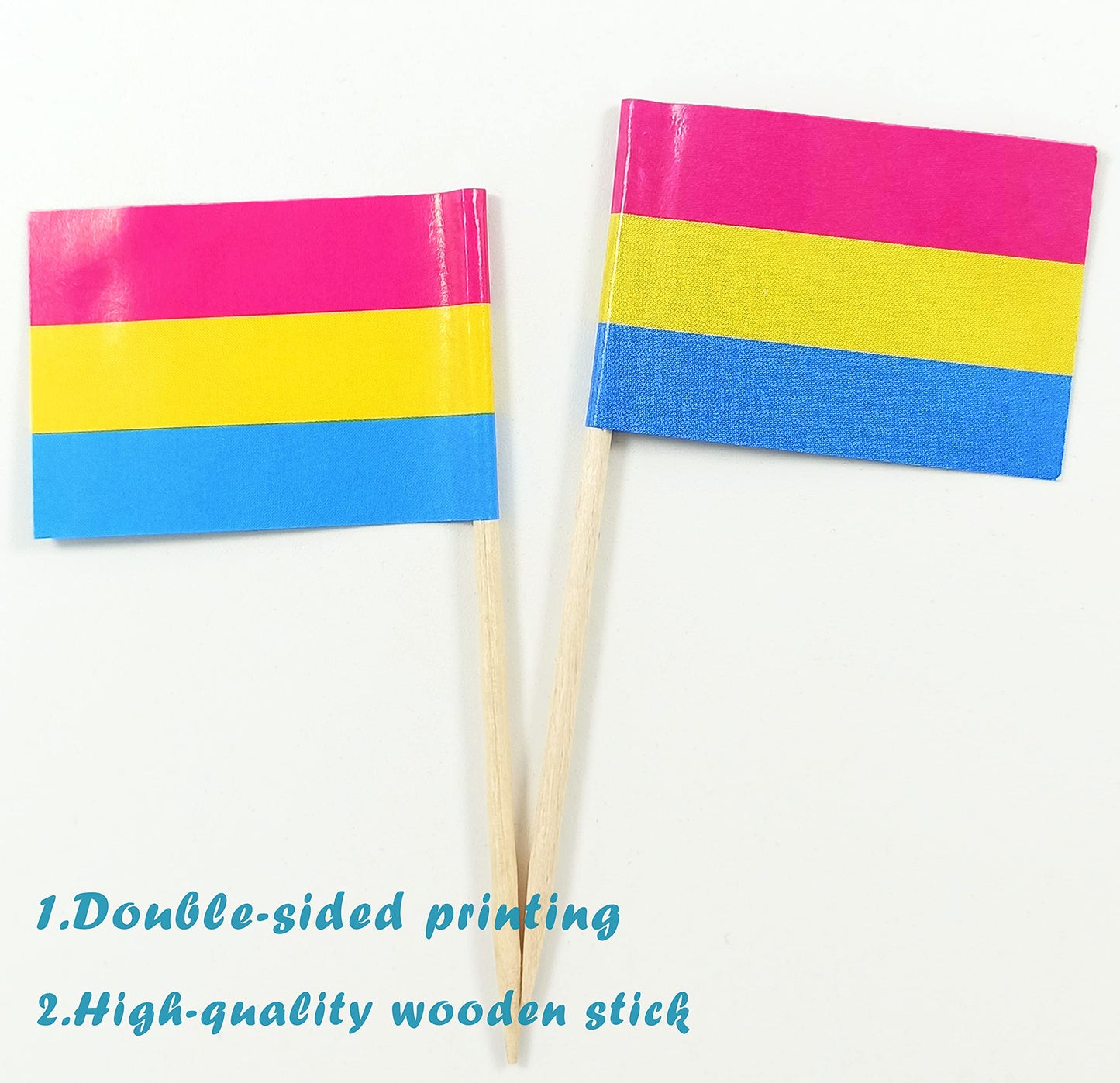 JBCD Rainbow Gay Pride Toothpick Flag Mini Small LGBT Cupcake Topper Flags, 100 pcs BST220